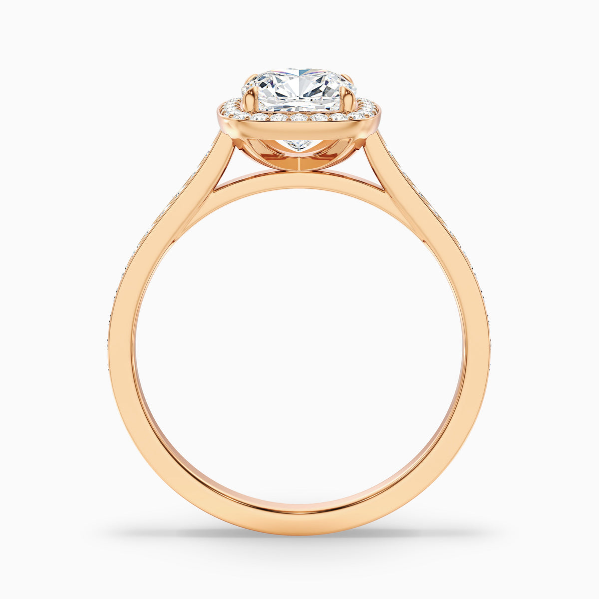 Kelly 5.5 Carat Cushion Cut Halo Pave Moissanite Engagement Ring in Platinum