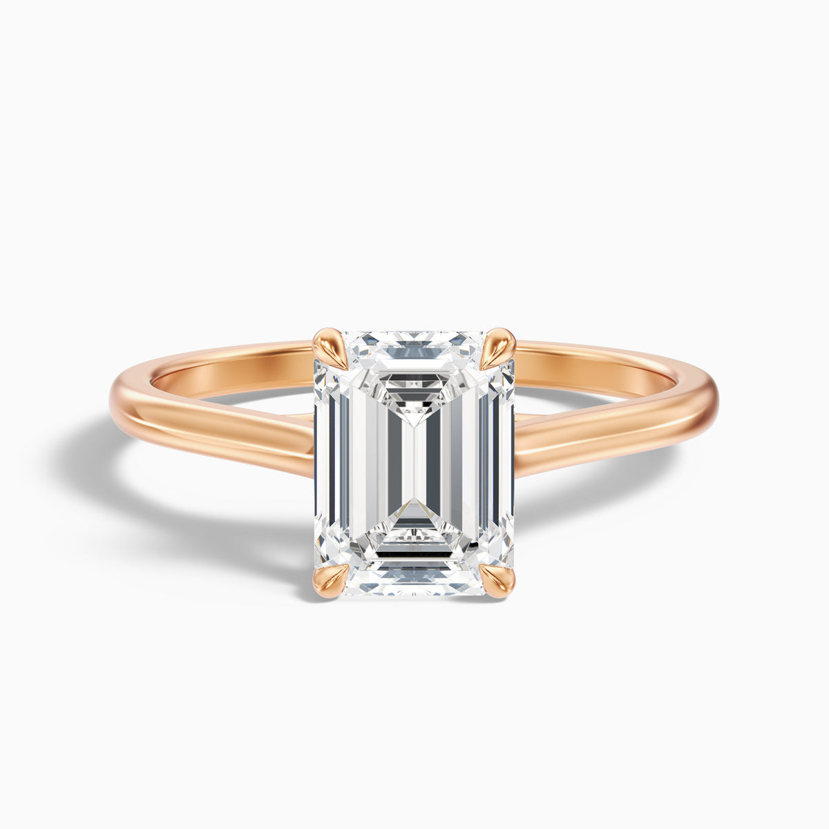 Hana 2.5 Carat Emerald Cut Solitaire Lab Grown Diamond Ring in 14k Yellow Gold