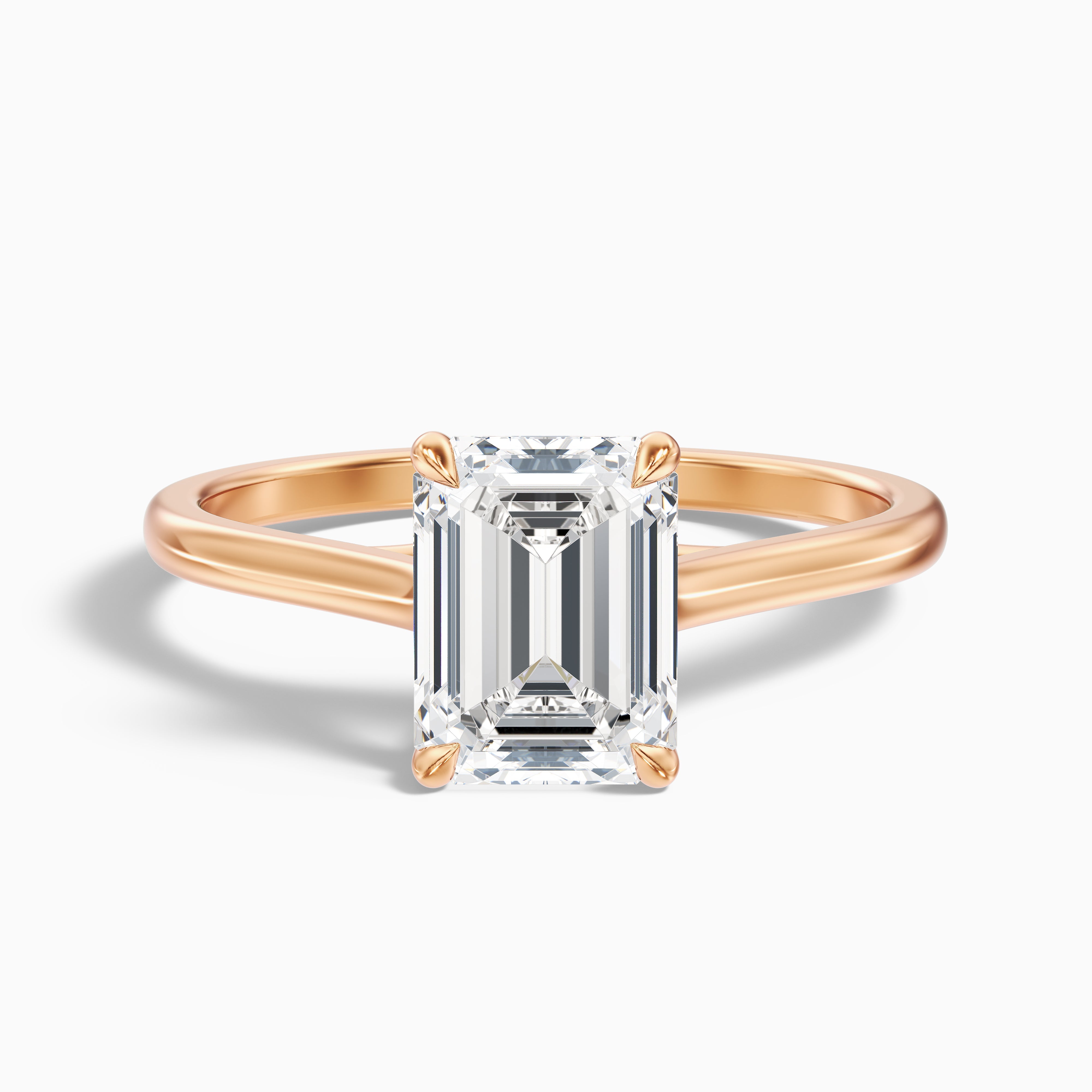 Ira 2 Carat Emerald Cut Solitaire Moissanite Engagement Ring in 10k Yellow Gold