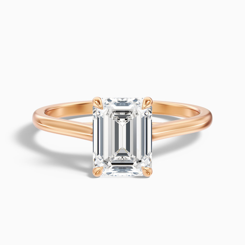 Ira 3 Carat Emerald Cut Solitaire Moissanite Engagement Ring in Platinum