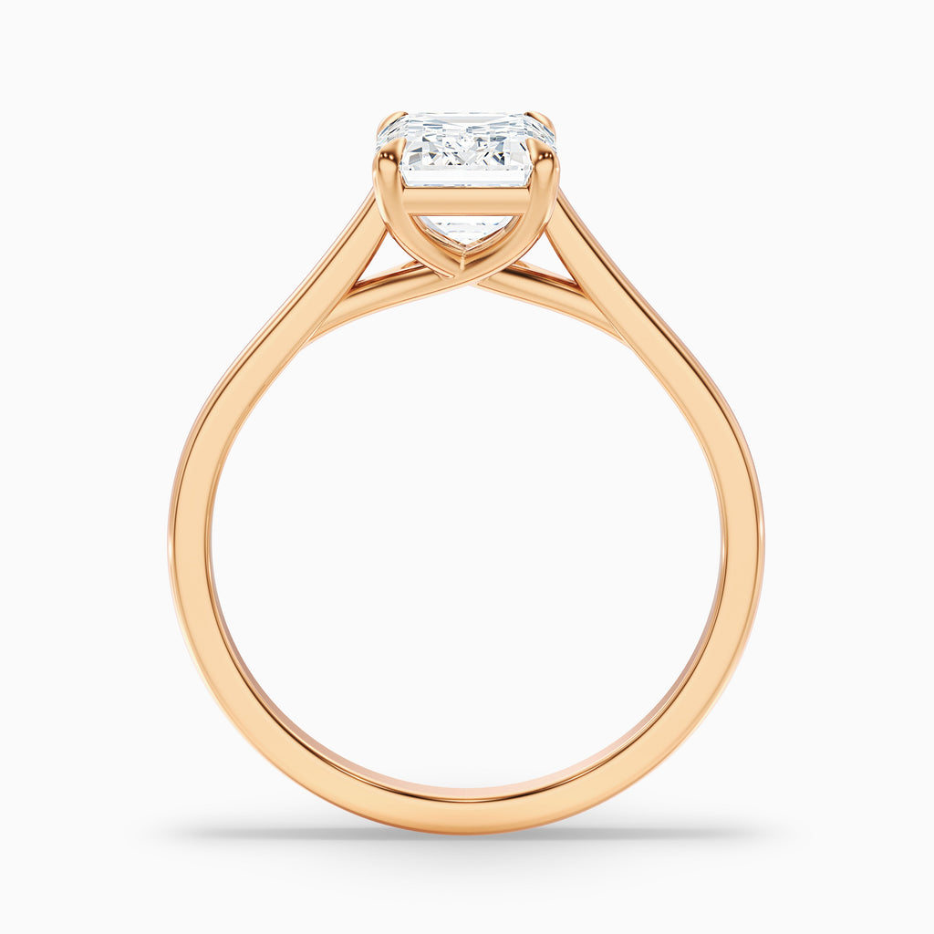 Ira 3 Carat Emerald Cut Solitaire Moissanite Engagement Ring in 14k White Gold