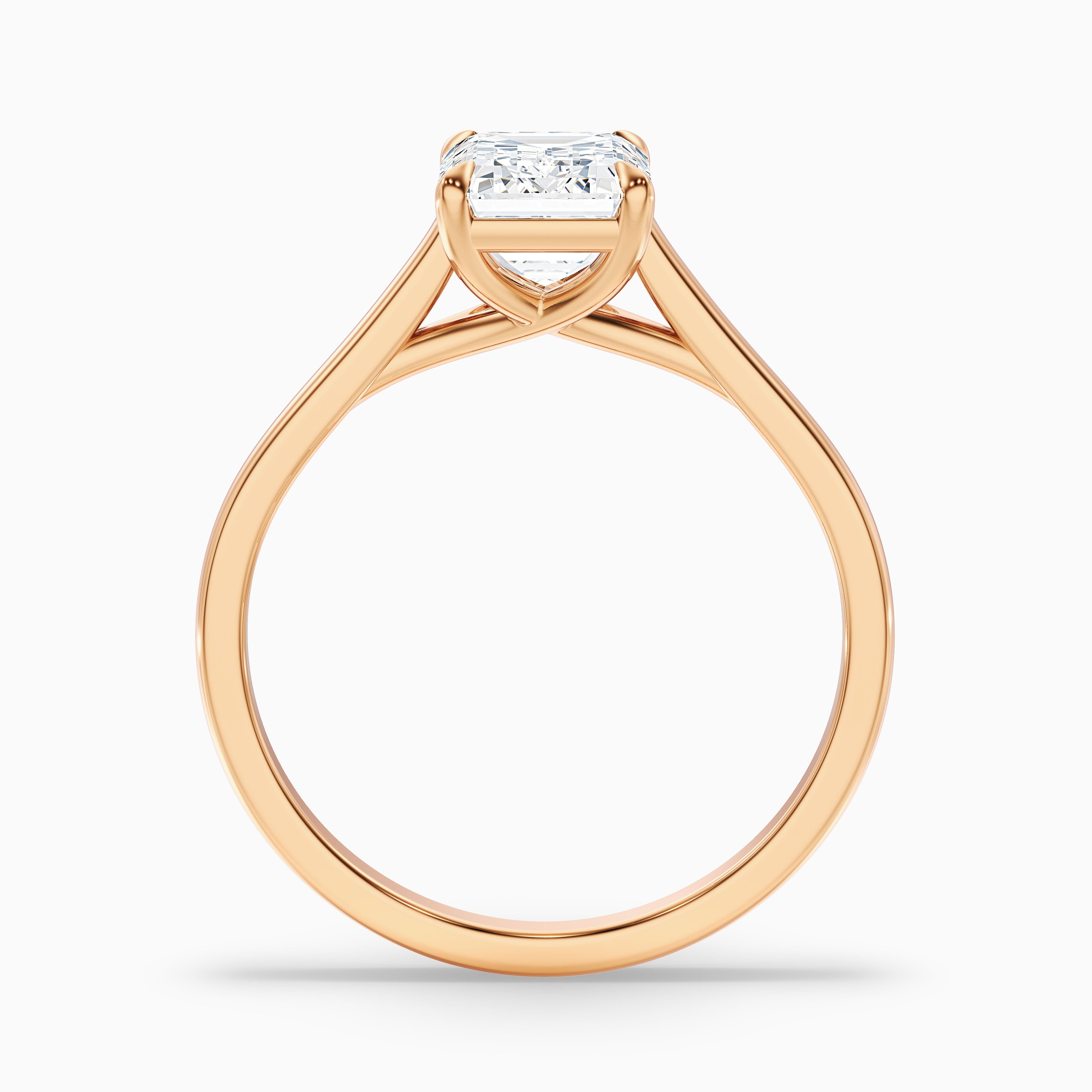 Ira 5 Carat Emerald Cut Solitaire Moissanite Engagement Ring in 18k White Gold