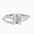 Ira 2 Carat Emerald Cut Solitaire Moissanite Engagement Ring in Platinum