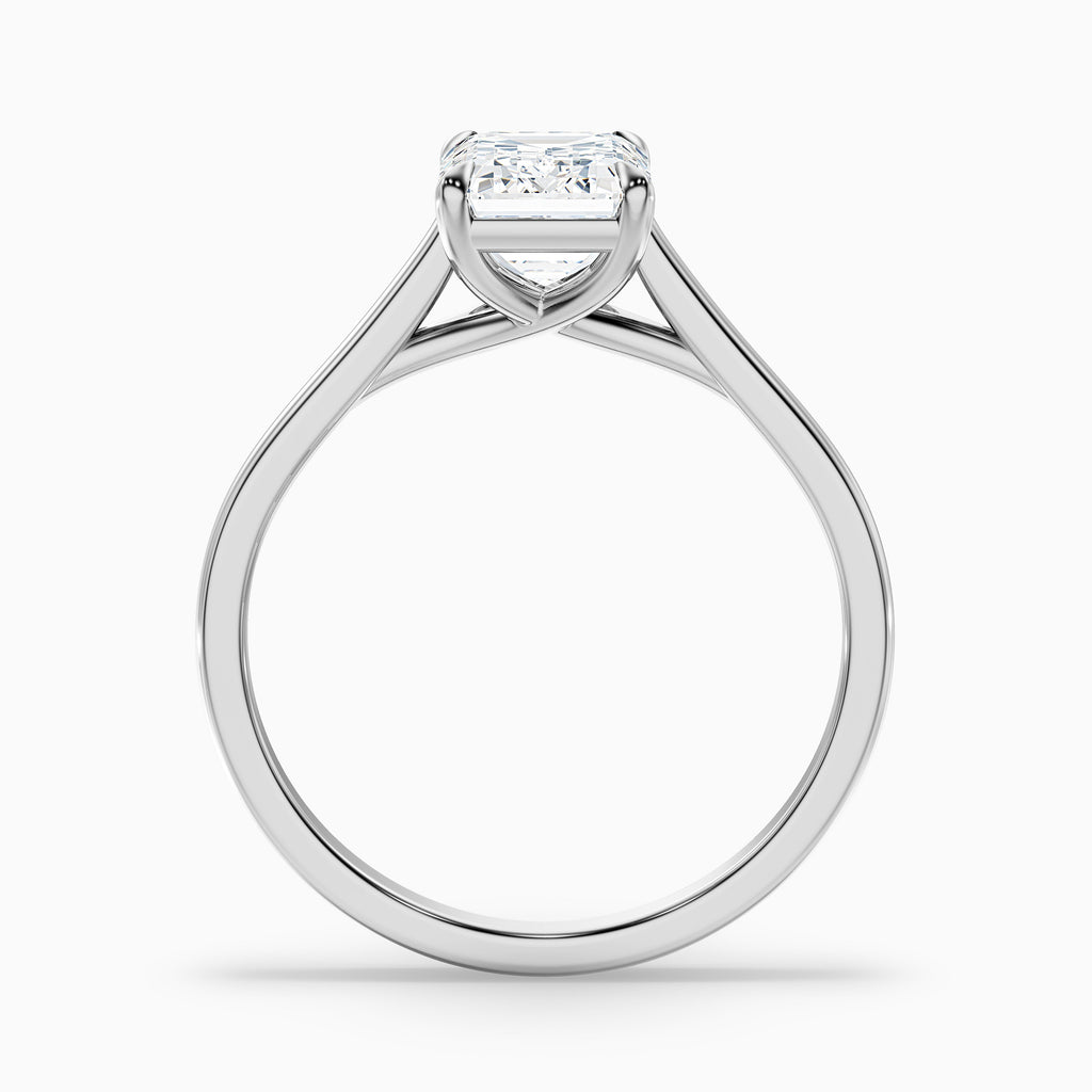 Ira 4 Carat Emerald Cut Solitaire Moissanite Engagement Ring in Platinum