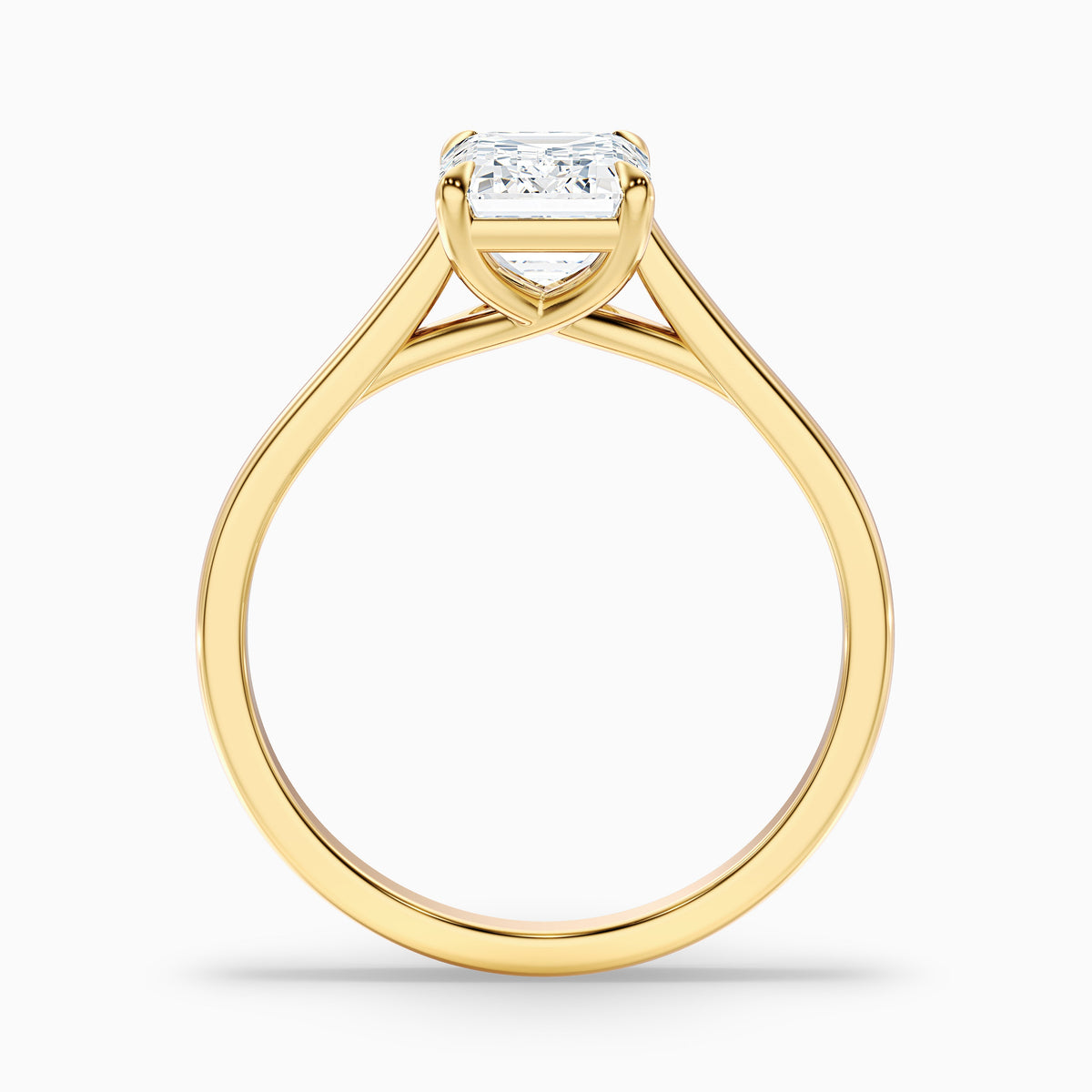 Hana 2.5 Carat Emerald Cut Solitaire Lab Grown Diamond Ring in 14k Yellow Gold