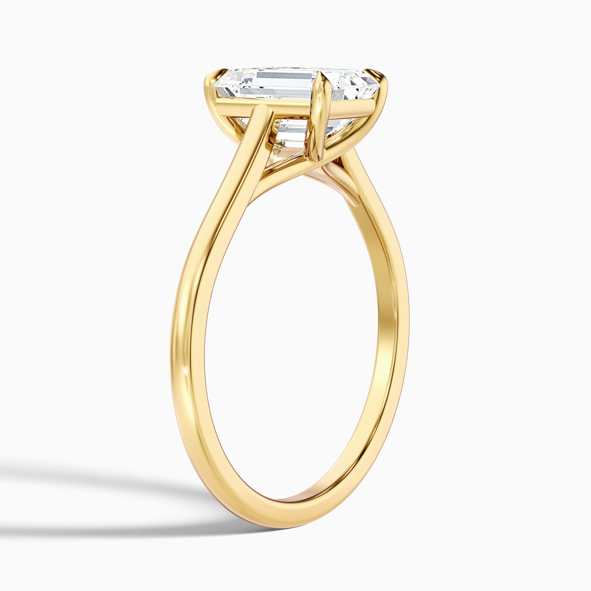 Hana 1.5 Carat Emerald Cut Solitaire Lab Grown Diamond Ring in 14k Yellow Gold