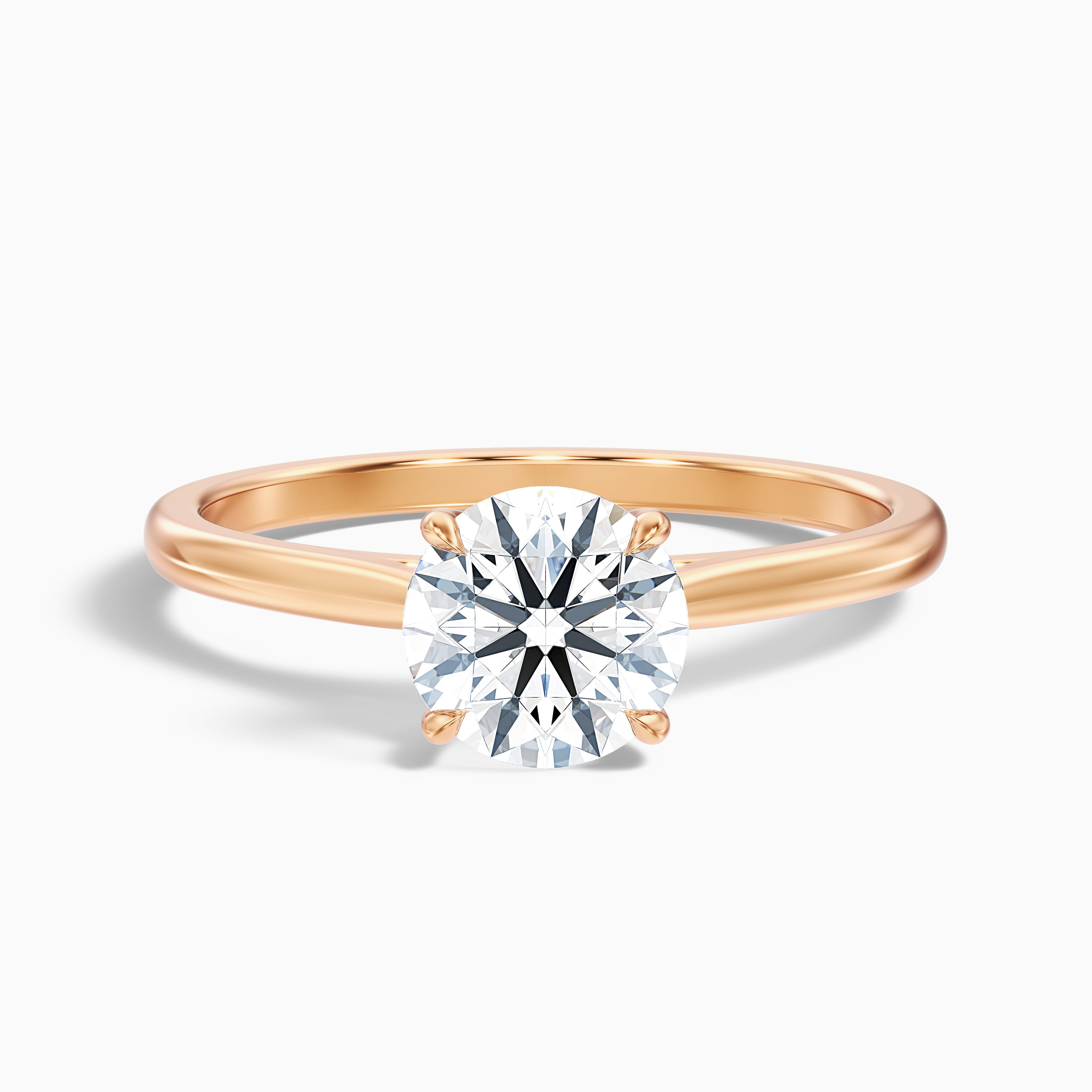 Iara 5.5 Carat Round Solitaire Moissanite Engagement Ring in 18k Rose Gold
