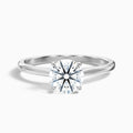 Iara 3 Carat Round Solitaire Moissanite Engagement Ring in 18k White Gold
