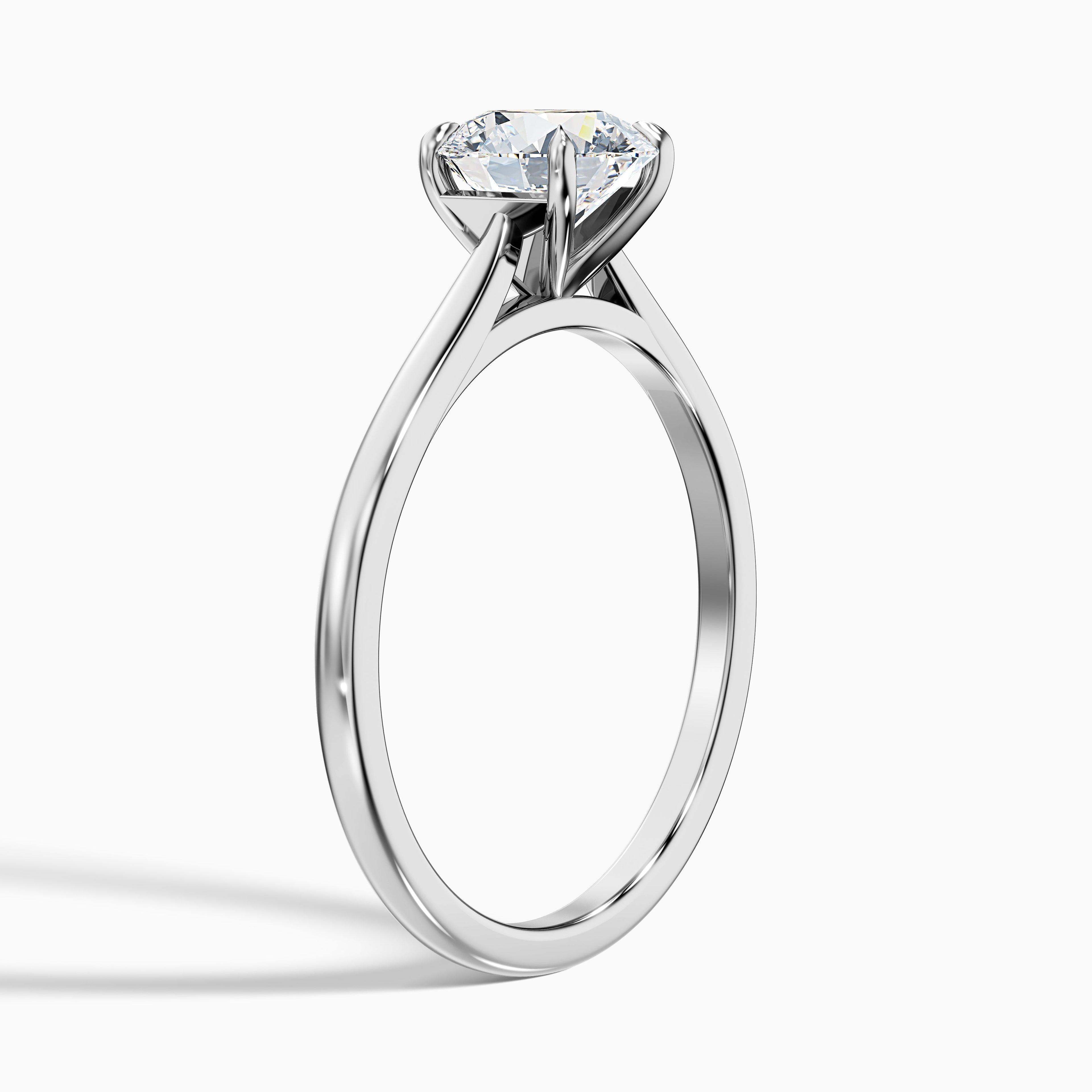 Iara 5 Carat Round Solitaire Moissanite Engagement Ring in 14k Yellow Gold