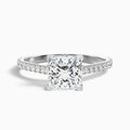 Helyn 1.5 Carat Princess Cut Side Stone Pave Moissanite Engagement Ring in Platinum