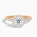 Hailey 1.5 Carat Round Cut Halo Moissanite Engagement Ring in 10k Rose Gold