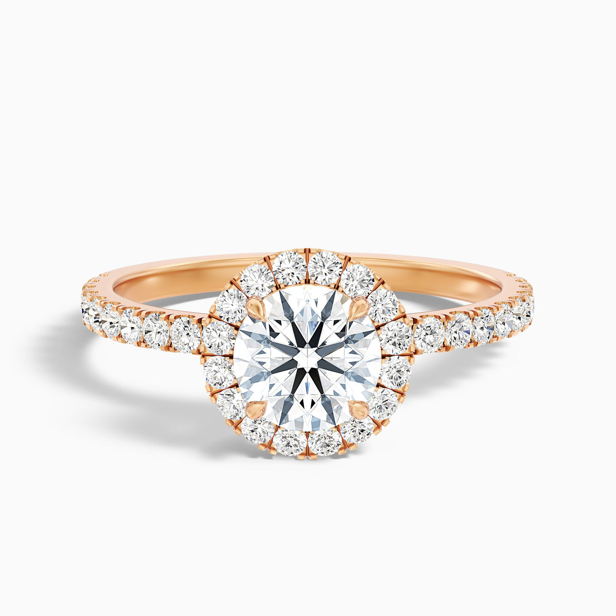 Hailey 4.5 Carat Round Cut Halo Moissanite Engagement Ring in 10k White Gold