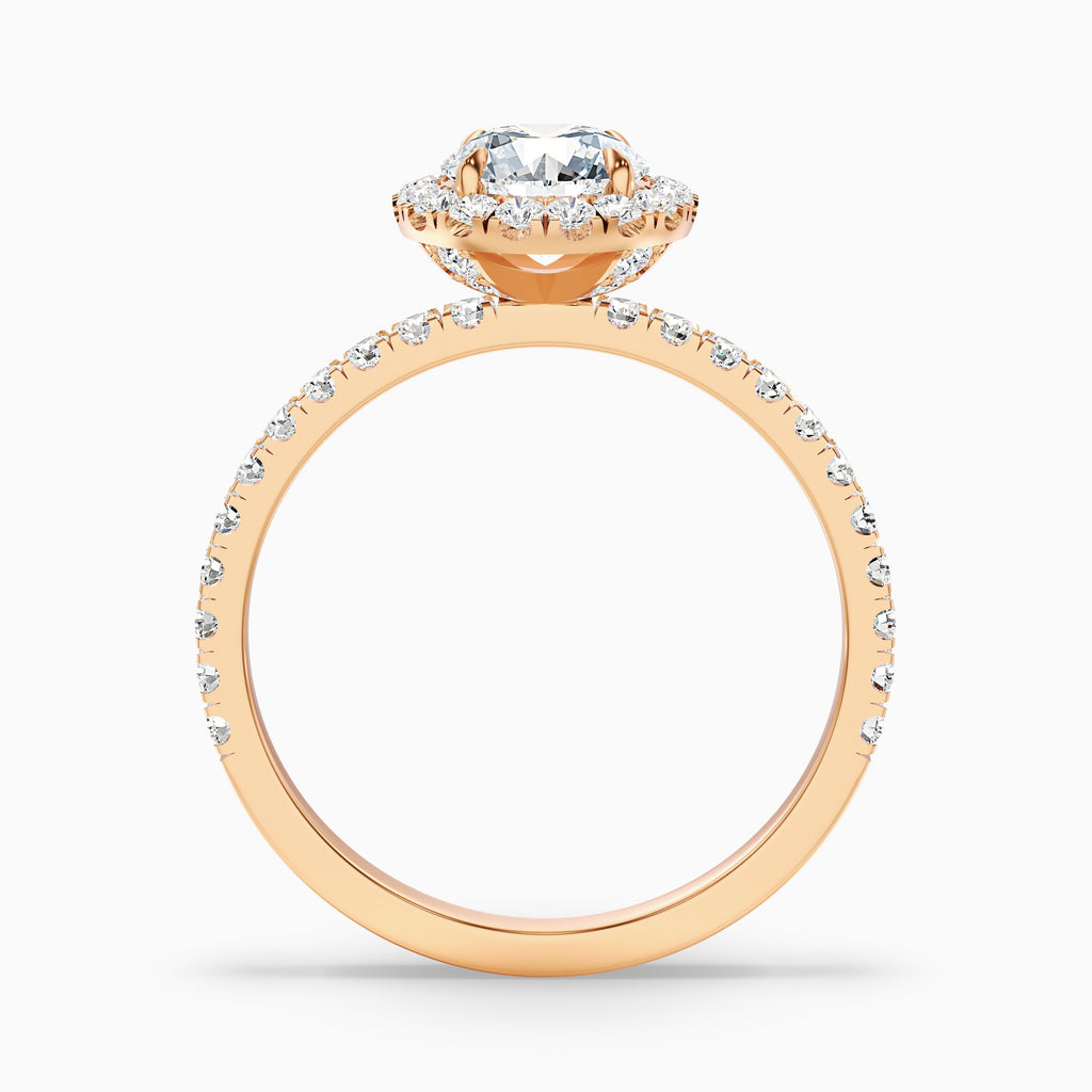 Hailey 3.5 Carat Round Cut Halo Moissanite Engagement Ring in 10k White Gold