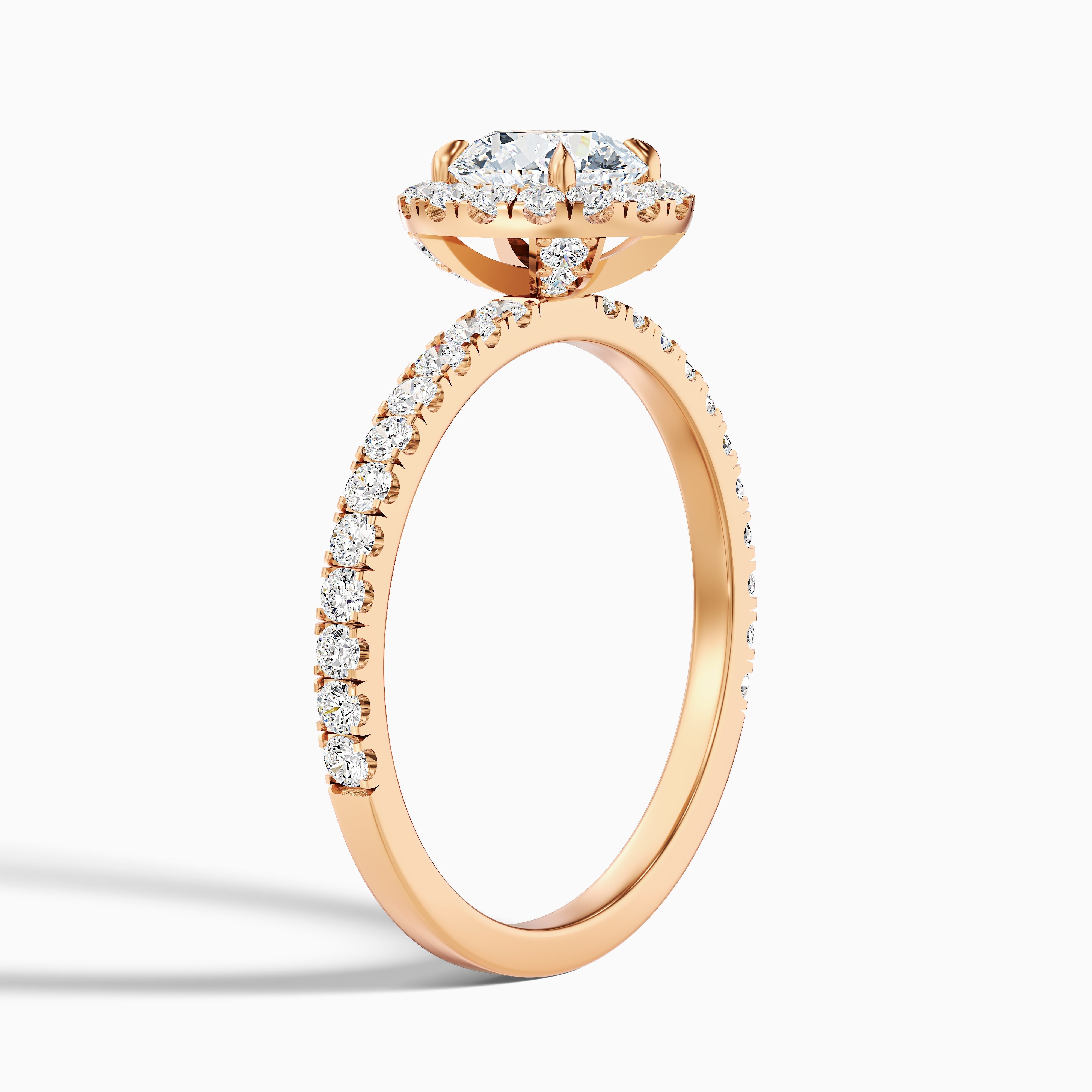 Hailey 3 Carat Round Cut Halo Moissanite Engagement Ring in Platinum