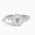 Hailey 4 Carat Round Cut Halo Moissanite Engagement Ring in 10k White Gold