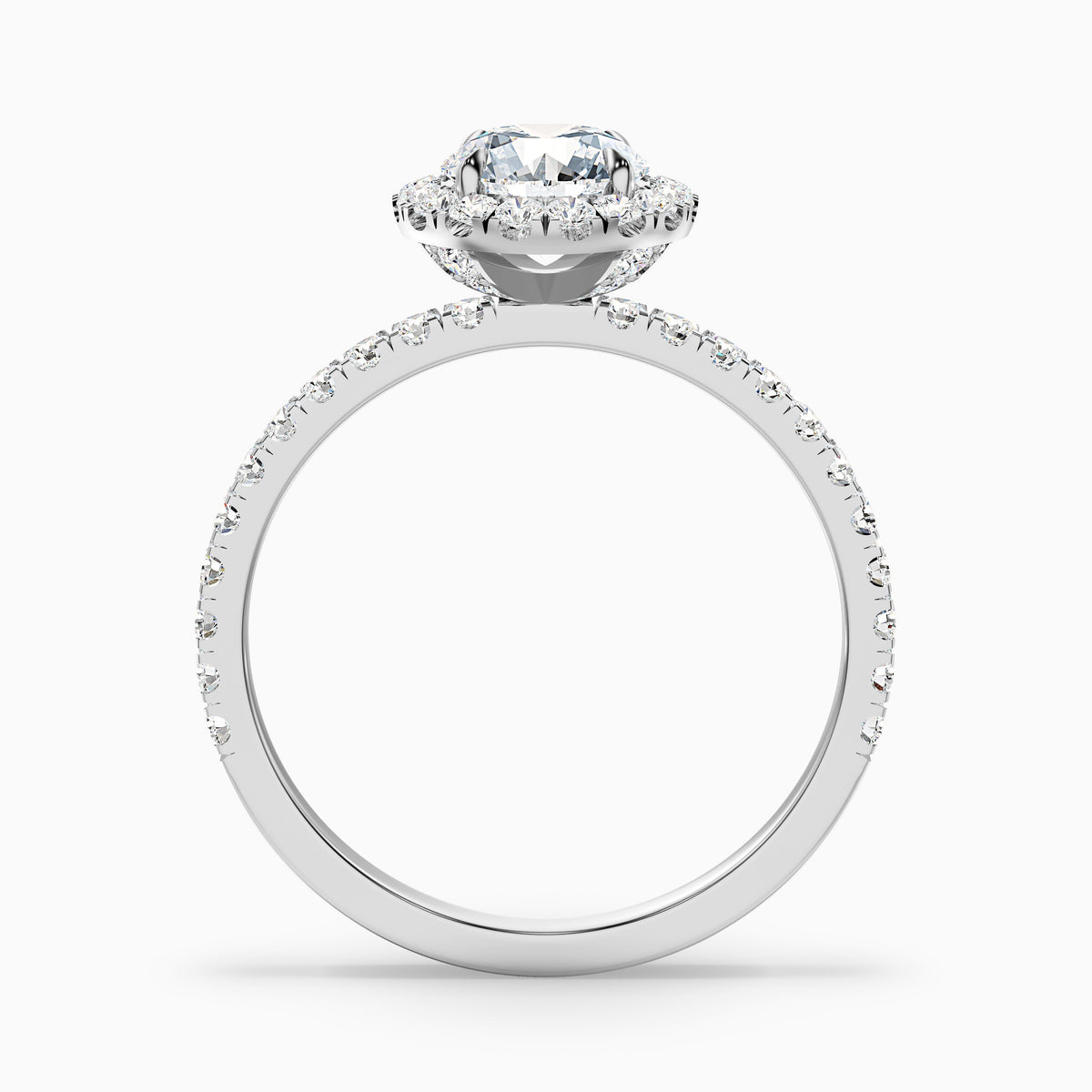 Hailey 2.5 Carat Round Cut Halo Moissanite Engagement Ring in 10k Rose Gold