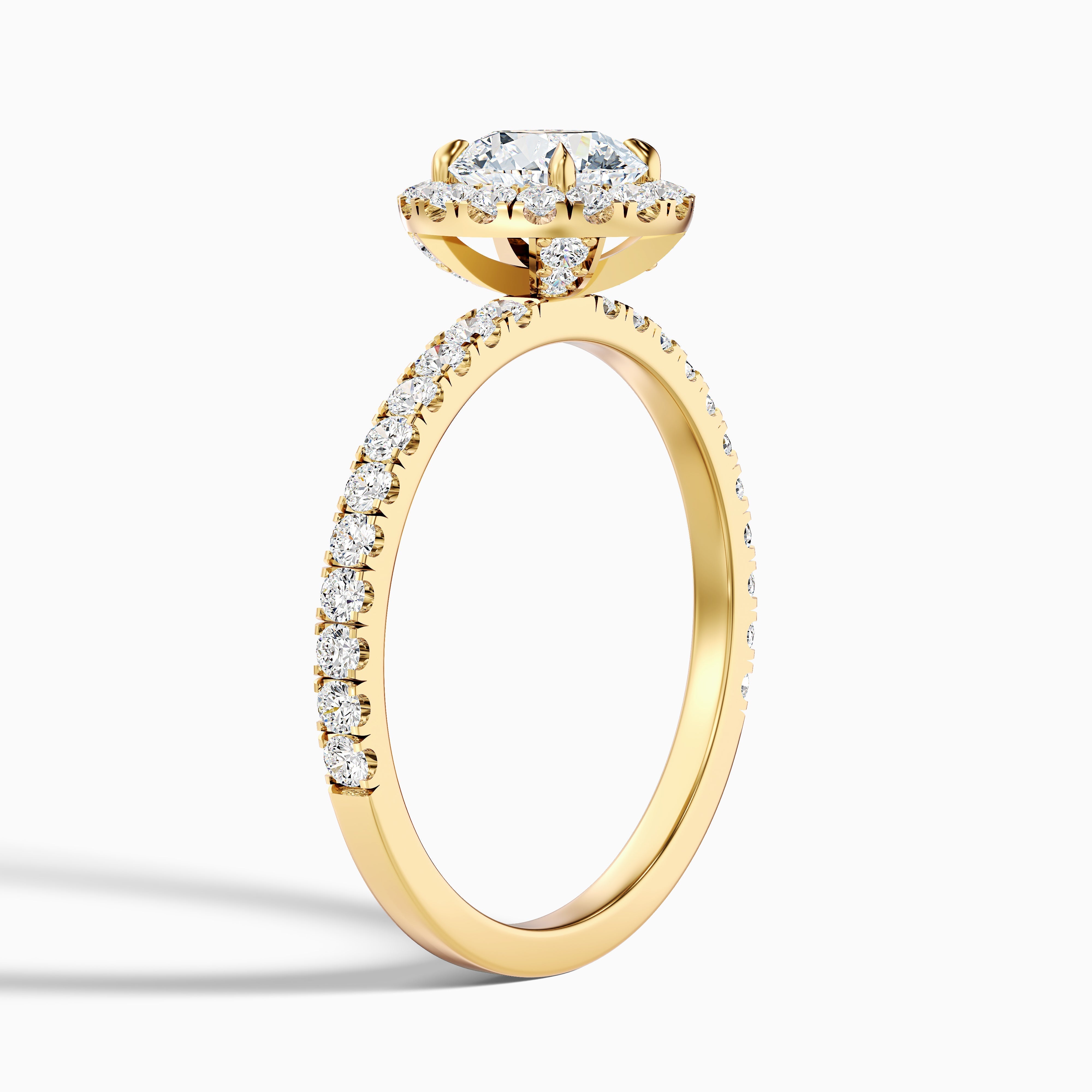 Hailey 5 Carat Round Cut Halo Moissanite Engagement Ring in Platinum