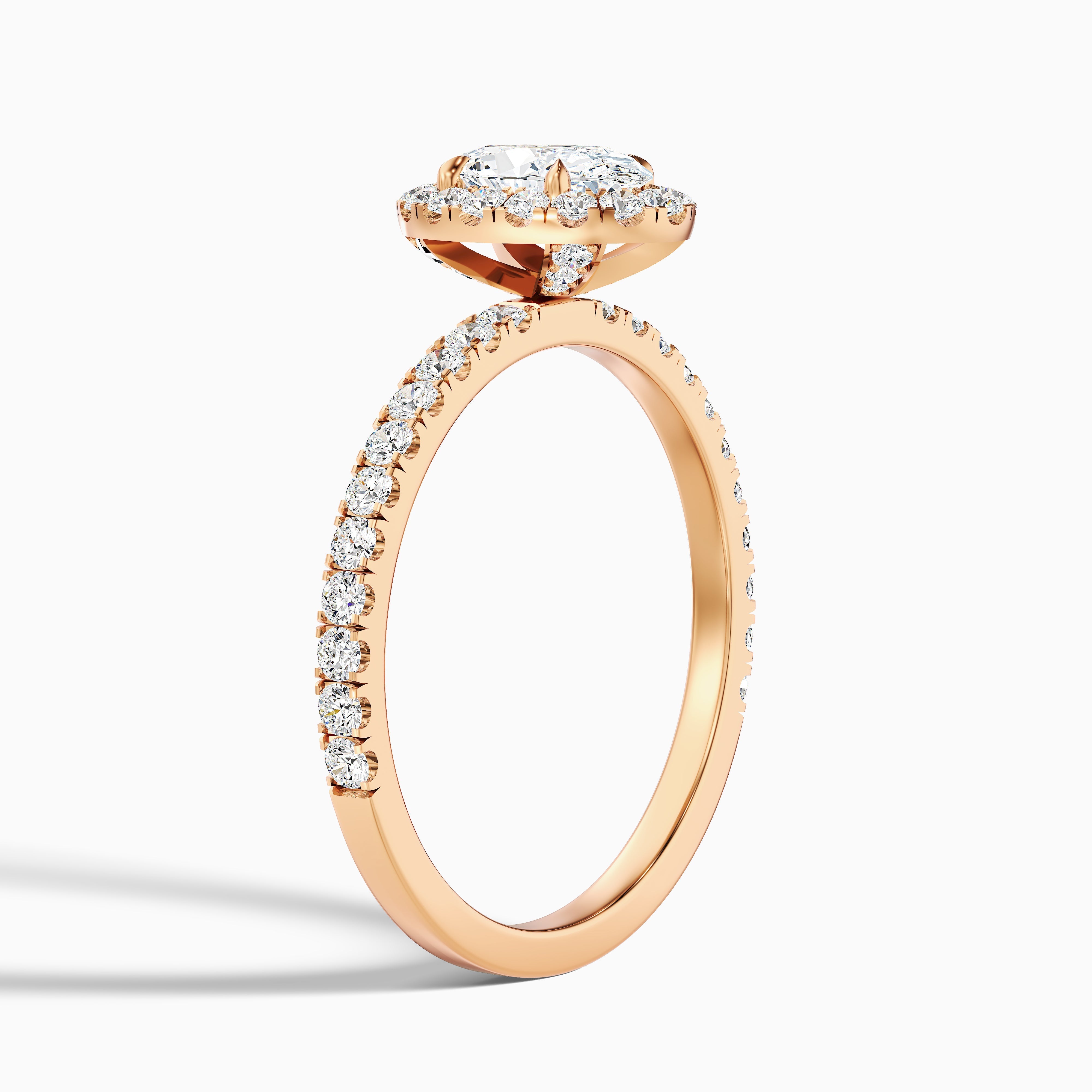 Grace 1.5 Carat Oval Halo Pave Moissanite Engagement Ring in Platinum