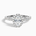 Grace 5 Carat Oval Halo Pave Moissanite Engagement Ring in 10k White Gold