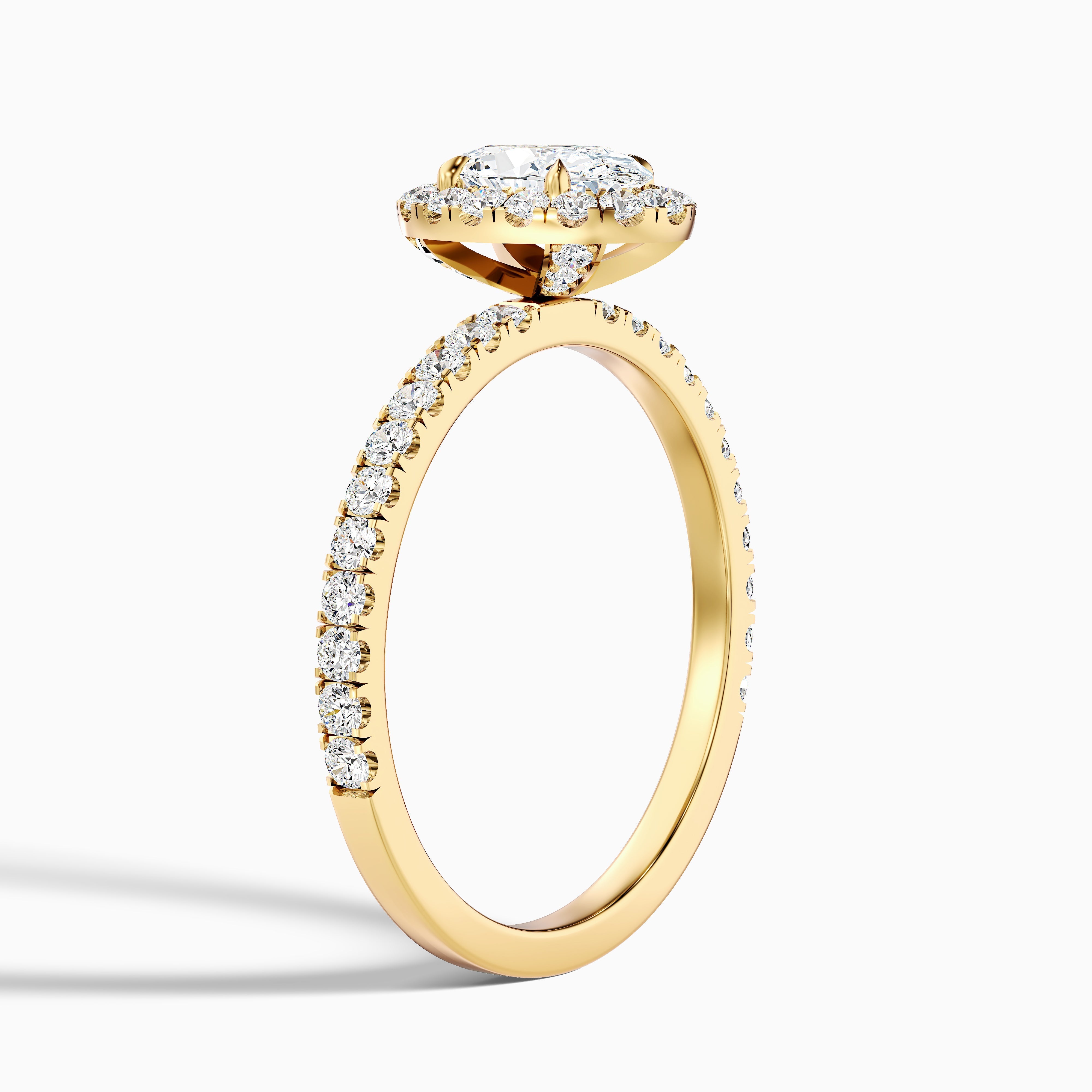 Grace 5 Carat Oval Halo Pave Moissanite Engagement Ring in Platinum
