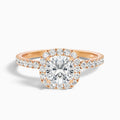 Gina 3.5 Carat Cushion Cut Halo Pave Moissanite Engagement Ring in 10k Rose Gold