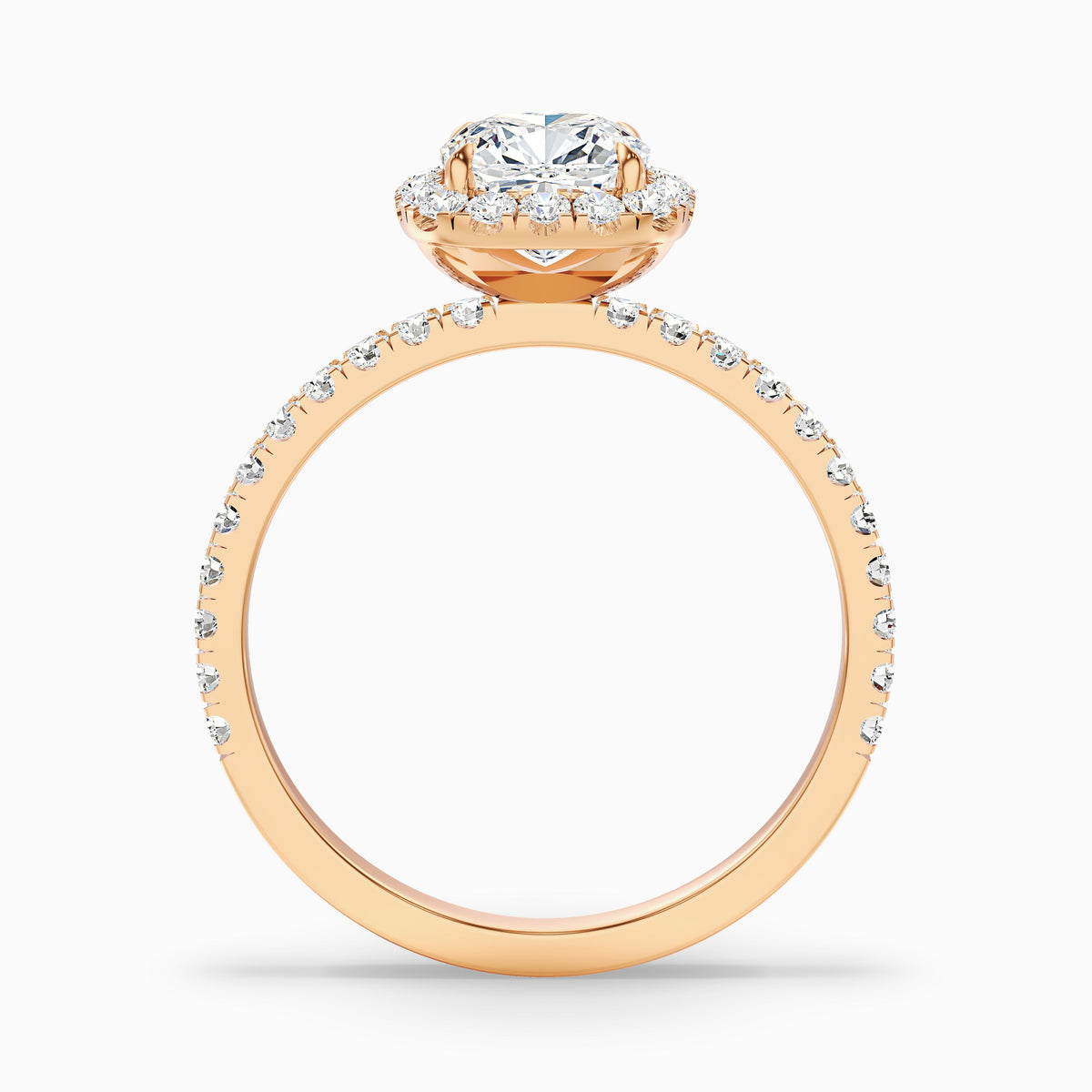 Gina 4.5 Carat Cushion Cut Halo Pave Moissanite Engagement Ring in Platinum