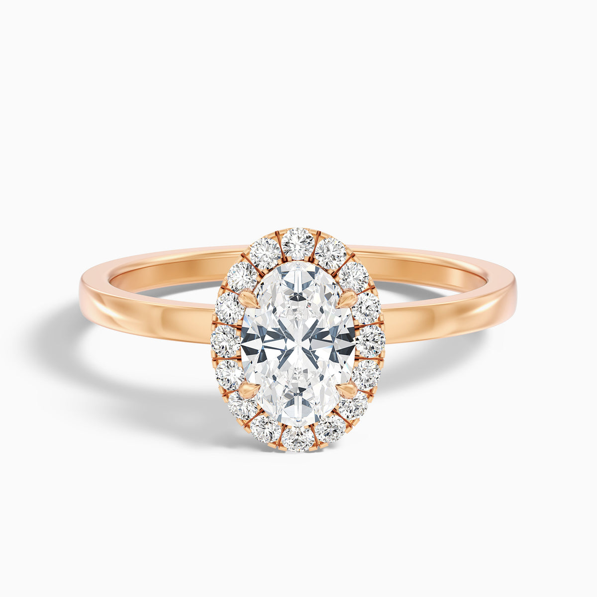 Cris 4 Carat Oval Halo Moissanite Engagement Ring in 10k Yellow Gold