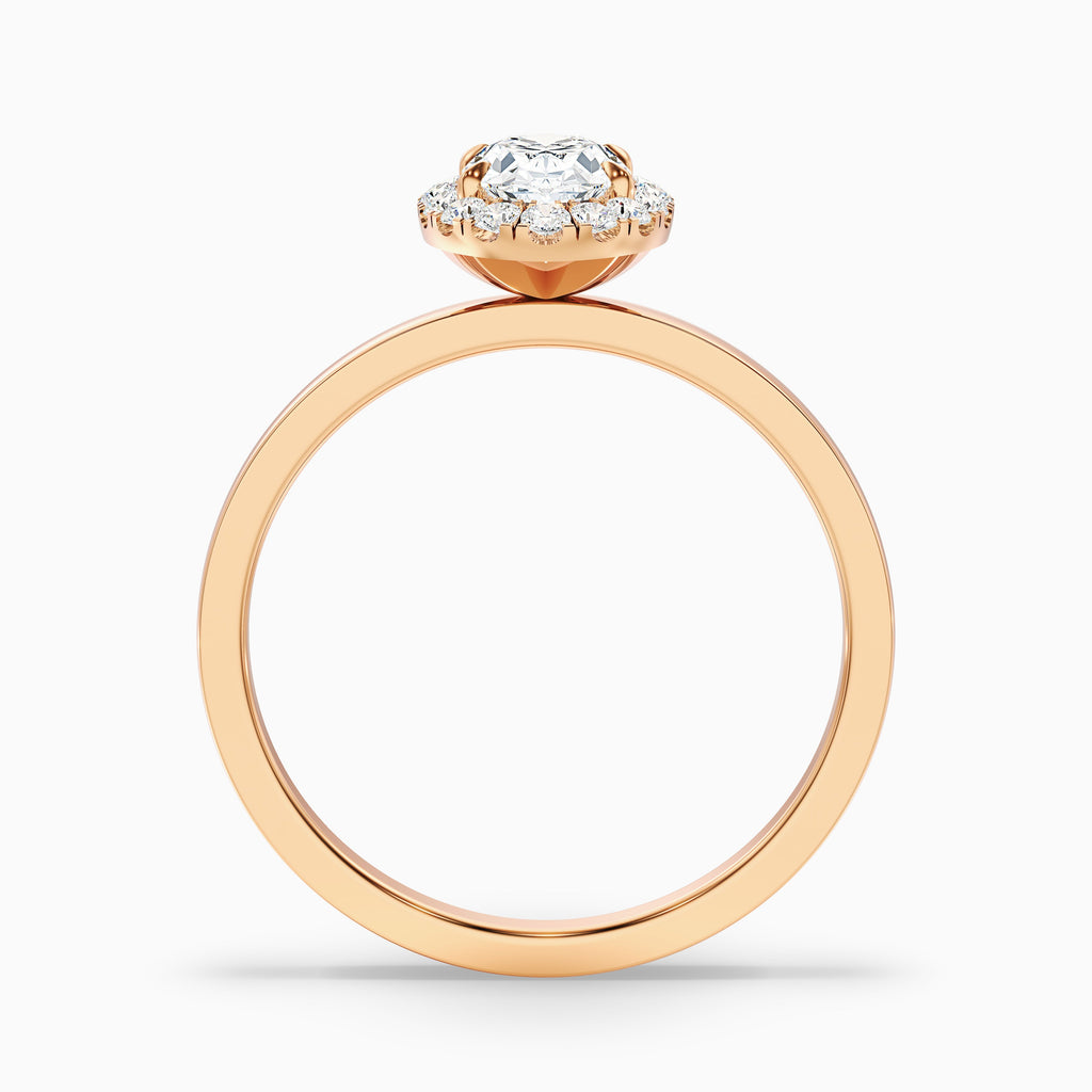 Cris 1 Carat Oval Halo Moissanite Engagement Ring in Platinum
