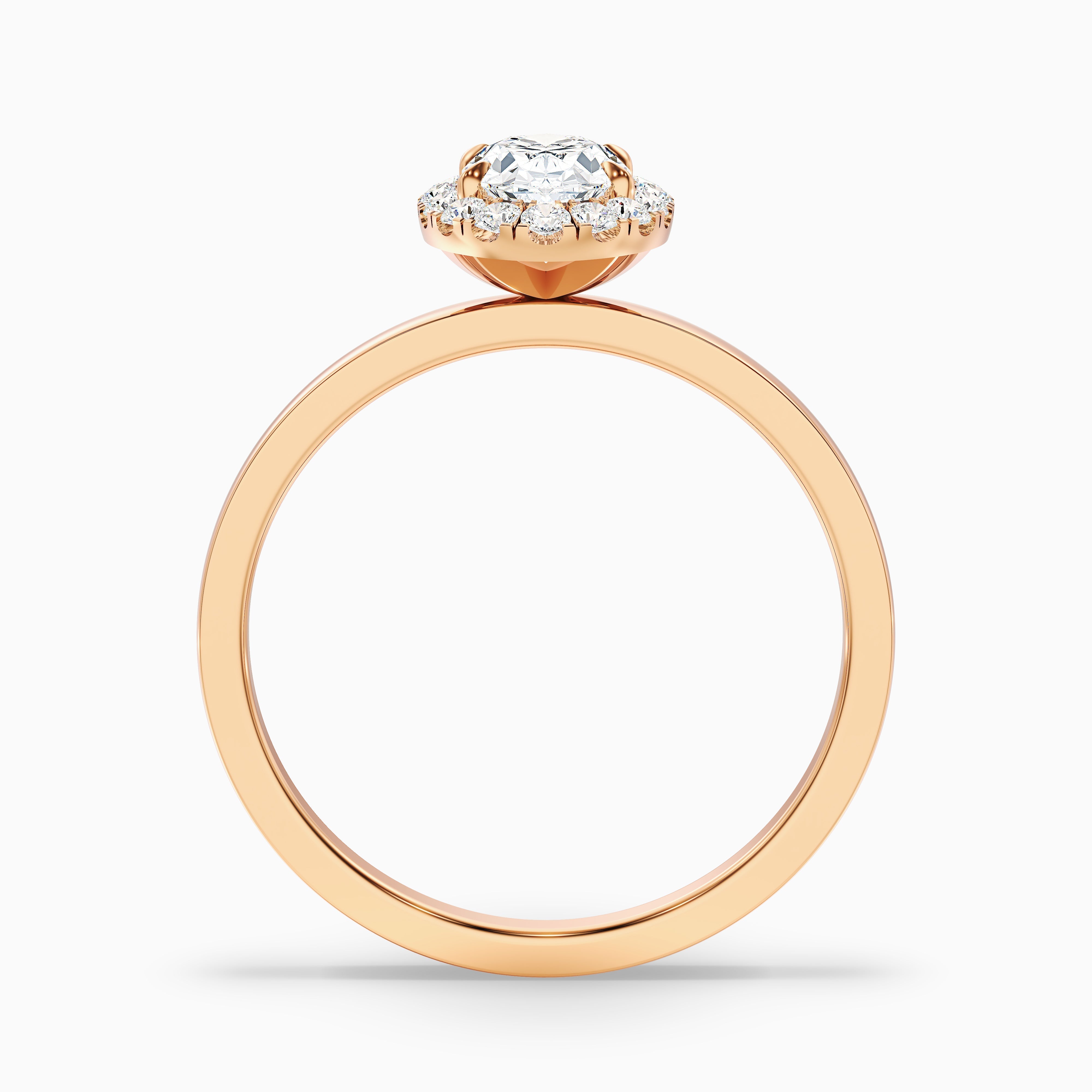 Cris 4.5 Carat Oval Halo Moissanite Engagement Ring in 18k Rose Gold