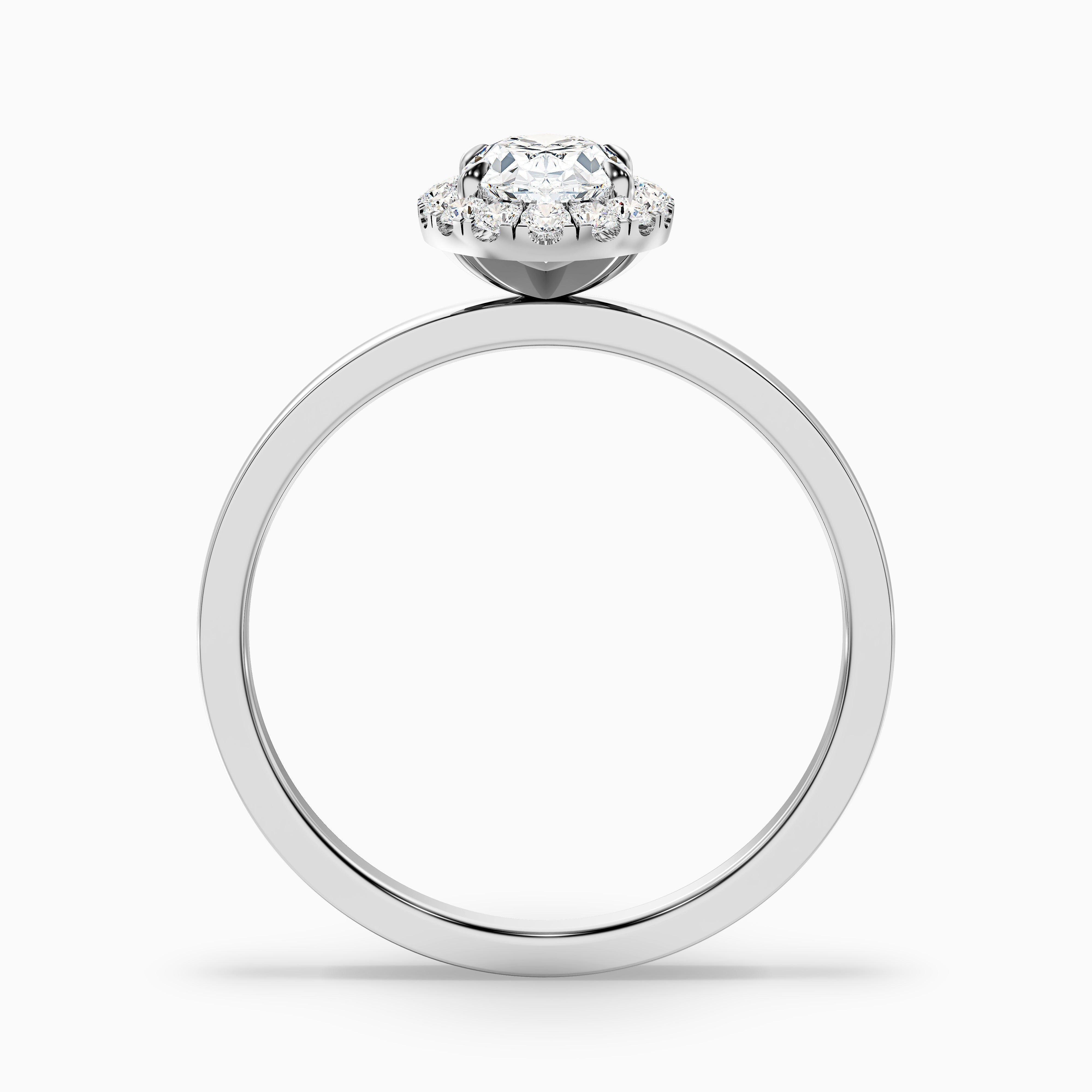 Cris 5 Carat Oval Halo Moissanite Engagement Ring in 14k White Gold