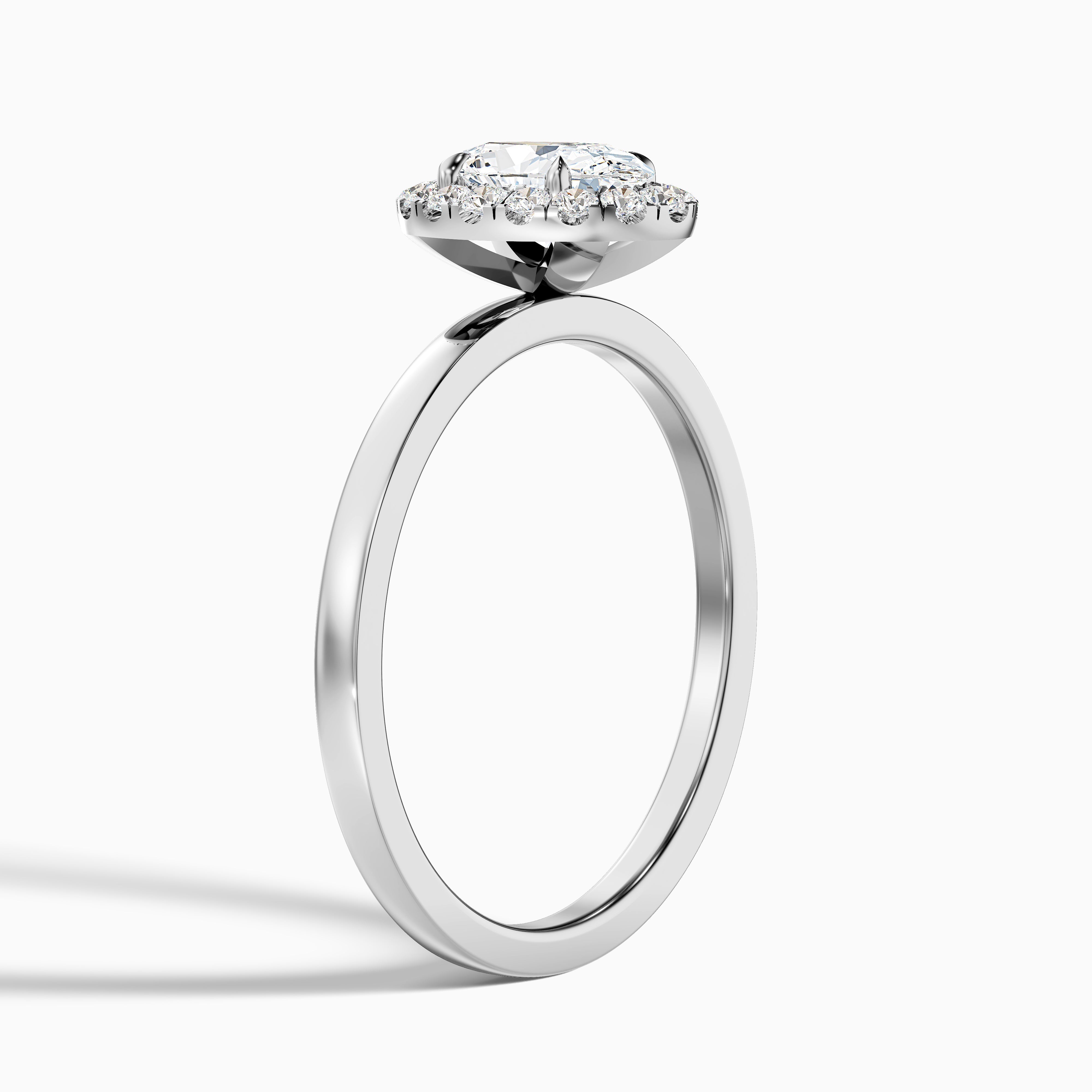 Cris 3.5 Carat Oval Halo Moissanite Engagement Ring in Platinum
