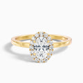 Cris 4.5 Carat Oval Halo Moissanite Engagement Ring in 10k Yellow Gold