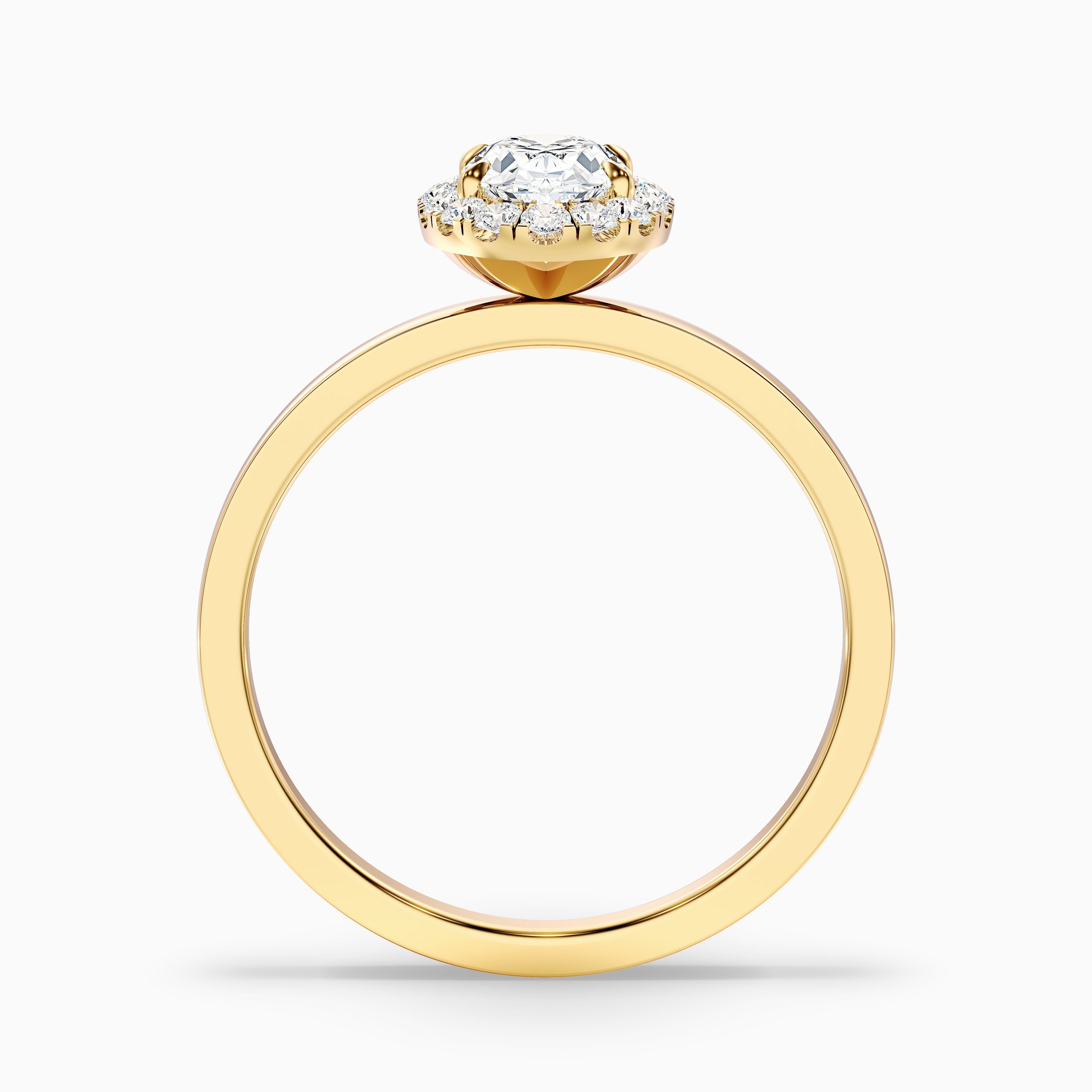 Cris 5 Carat Oval Halo Moissanite Engagement Ring in 10k Rose Gold
