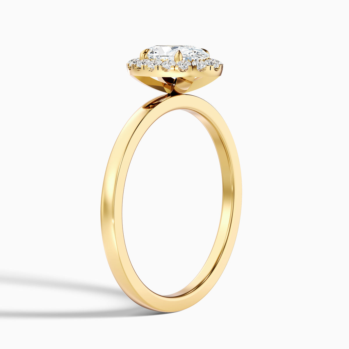 Cris 1 Carat Oval Halo Moissanite Engagement Ring in 18k Rose Gold