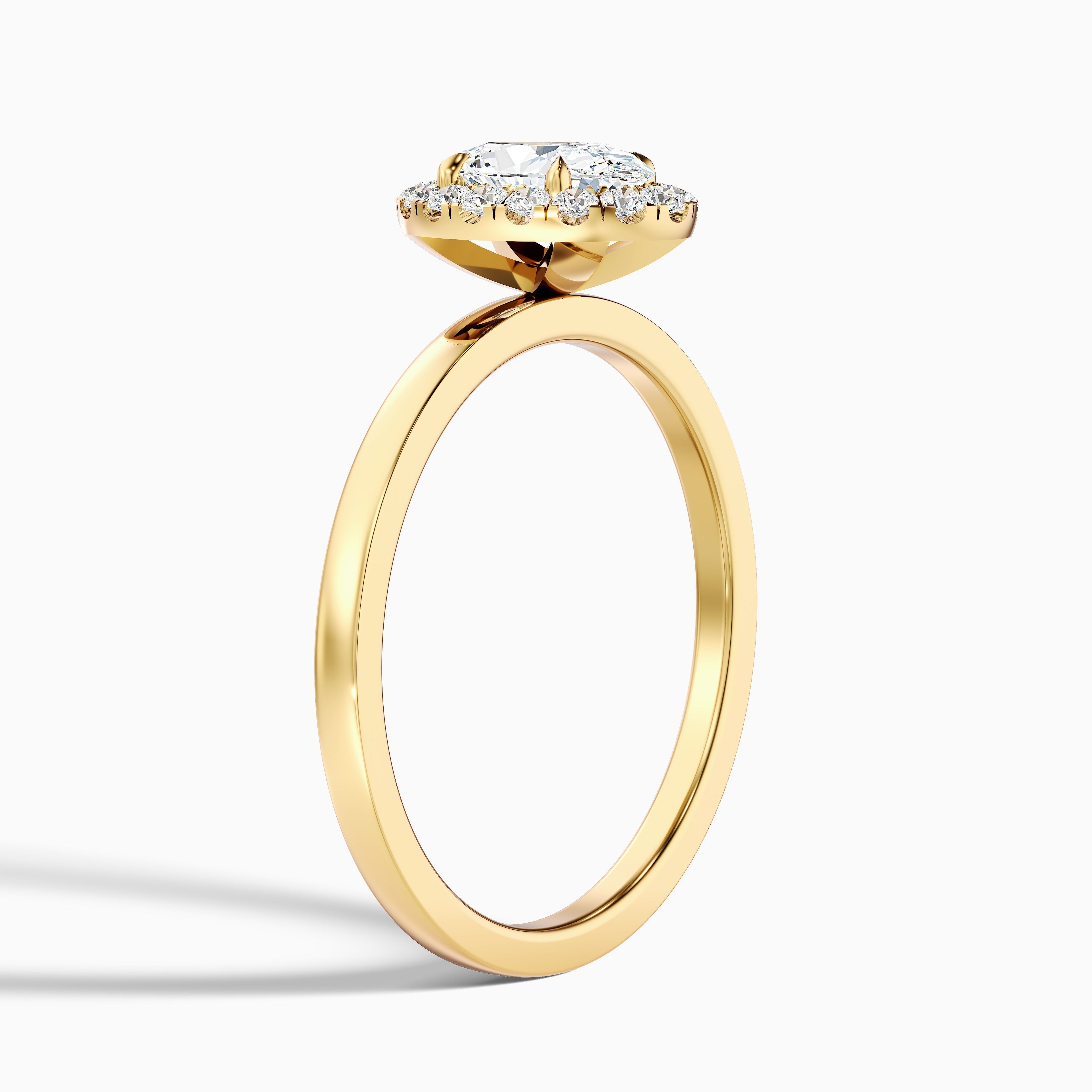 Cris 3.5 Carat Oval Halo Moissanite Engagement Ring in 10k White Gold