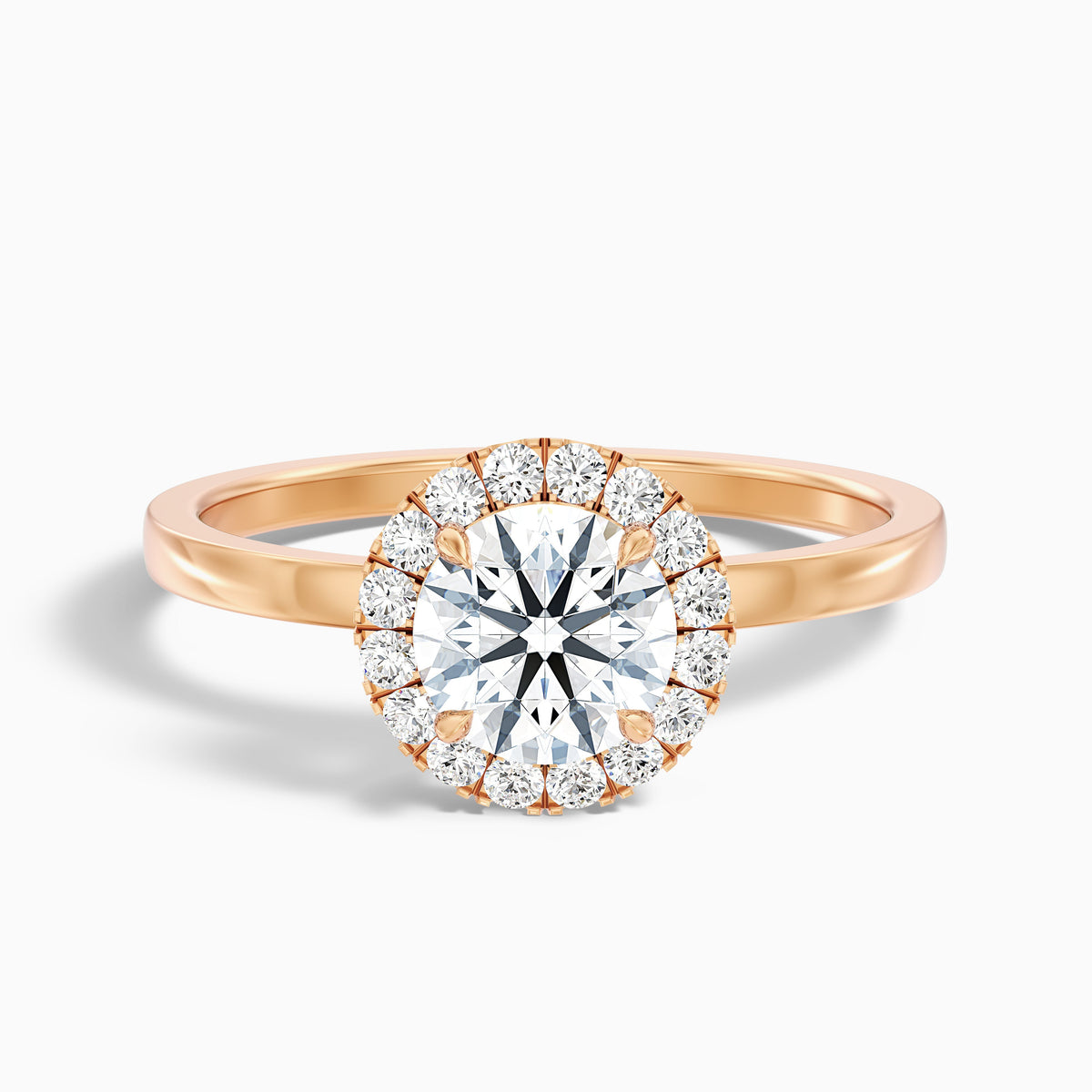 Cora 5 Carat Round Halo Moissanite Engagement Ring in 14k Yellow Gold