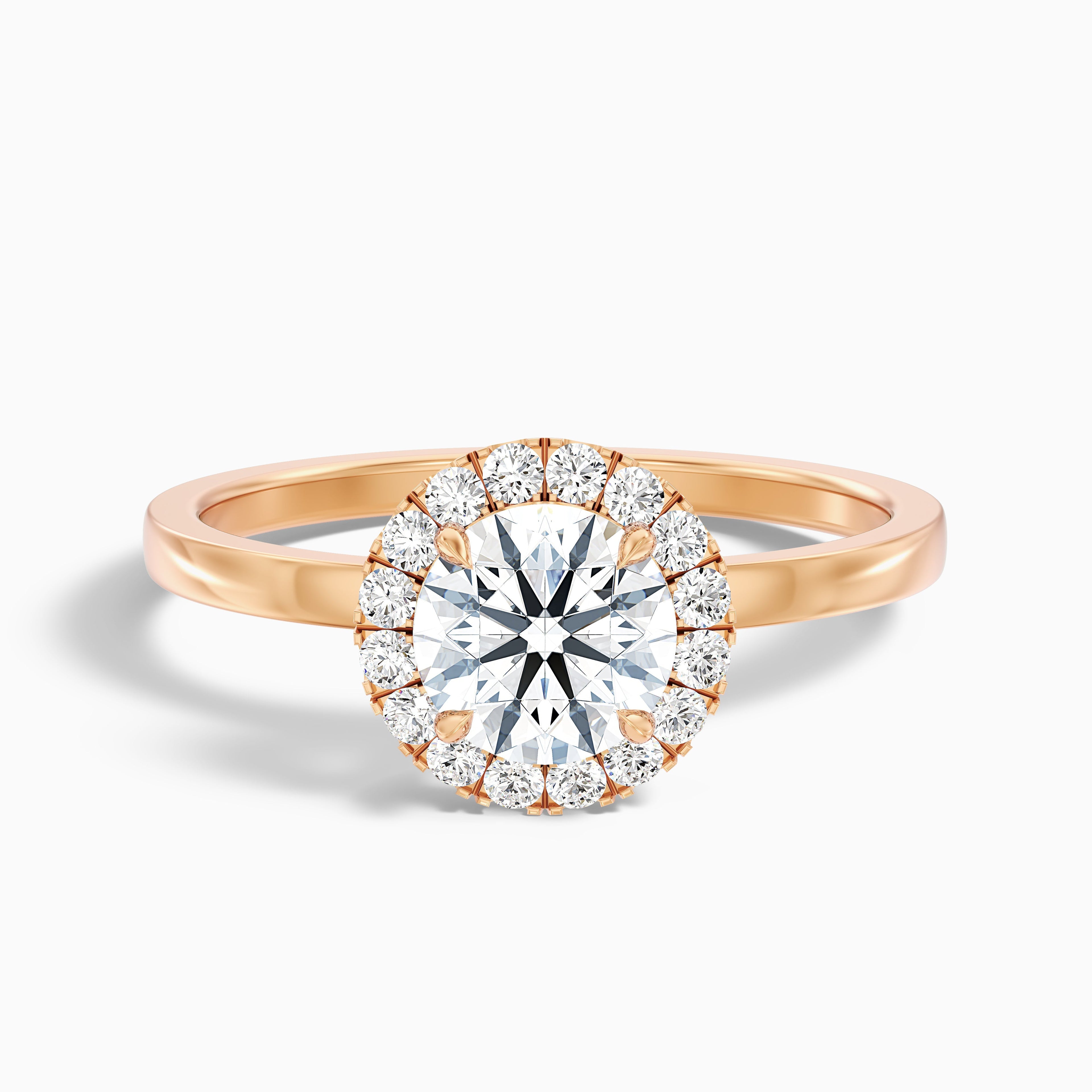 Cora 4.5 Carat Round Halo Moissanite Engagement Ring in 10k Yellow Gold