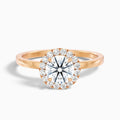 Cora 3.5 Carat Round Halo Moissanite Engagement Ring in 14k Rose Gold