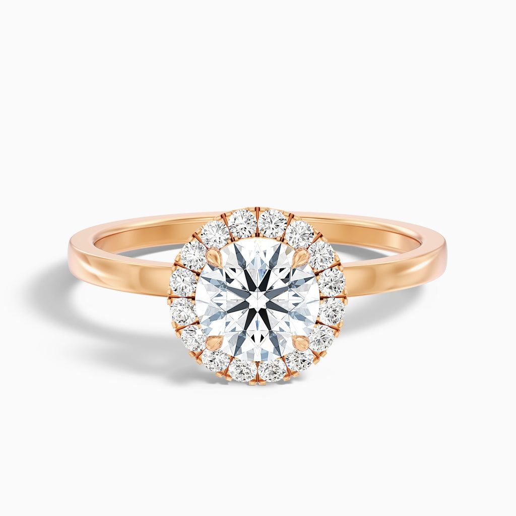 Cora 4.5 Carat Round Halo Moissanite Engagement Ring in 14k White Gold