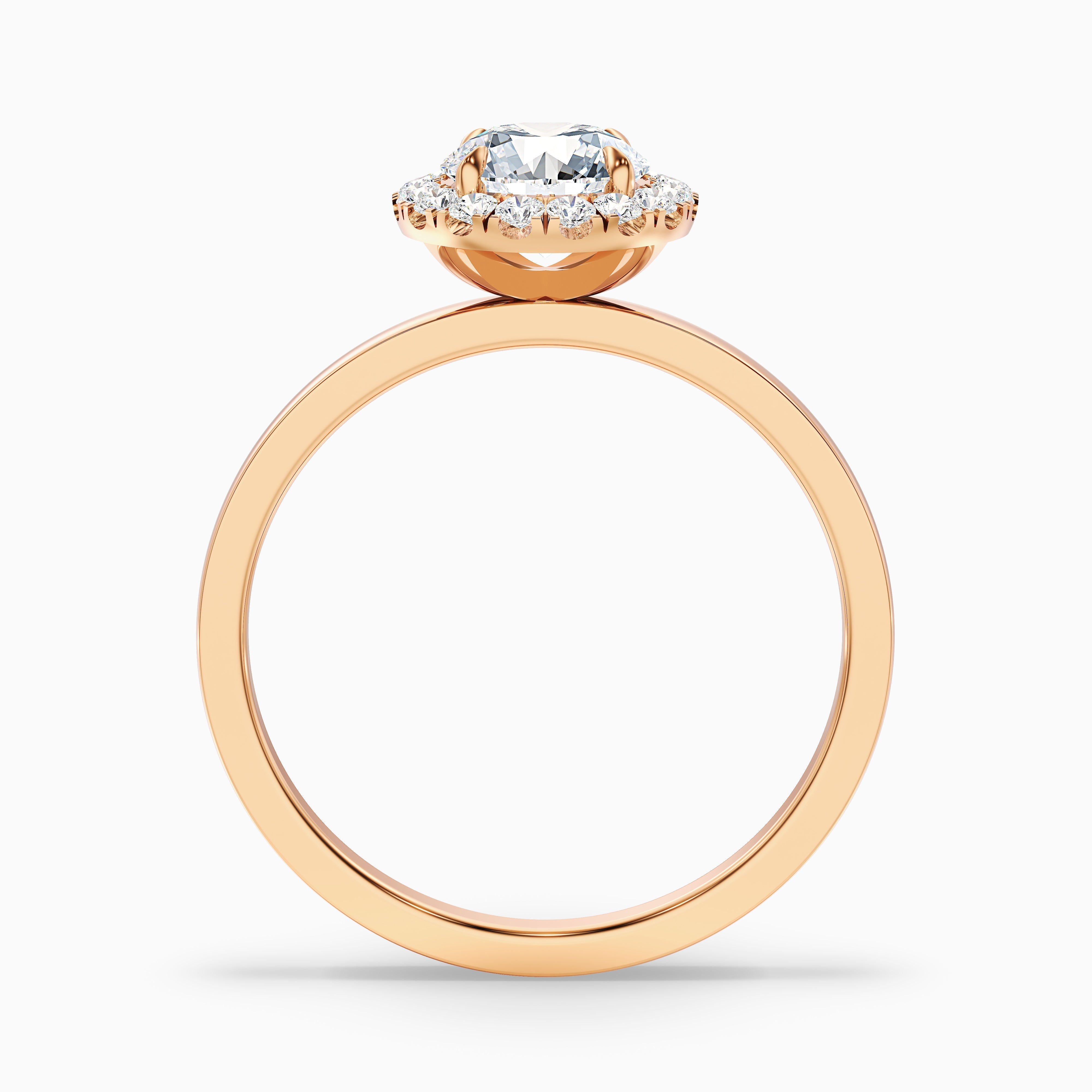 Cora 1 Carat Round Halo Moissanite Engagement Ring in 14k White Gold