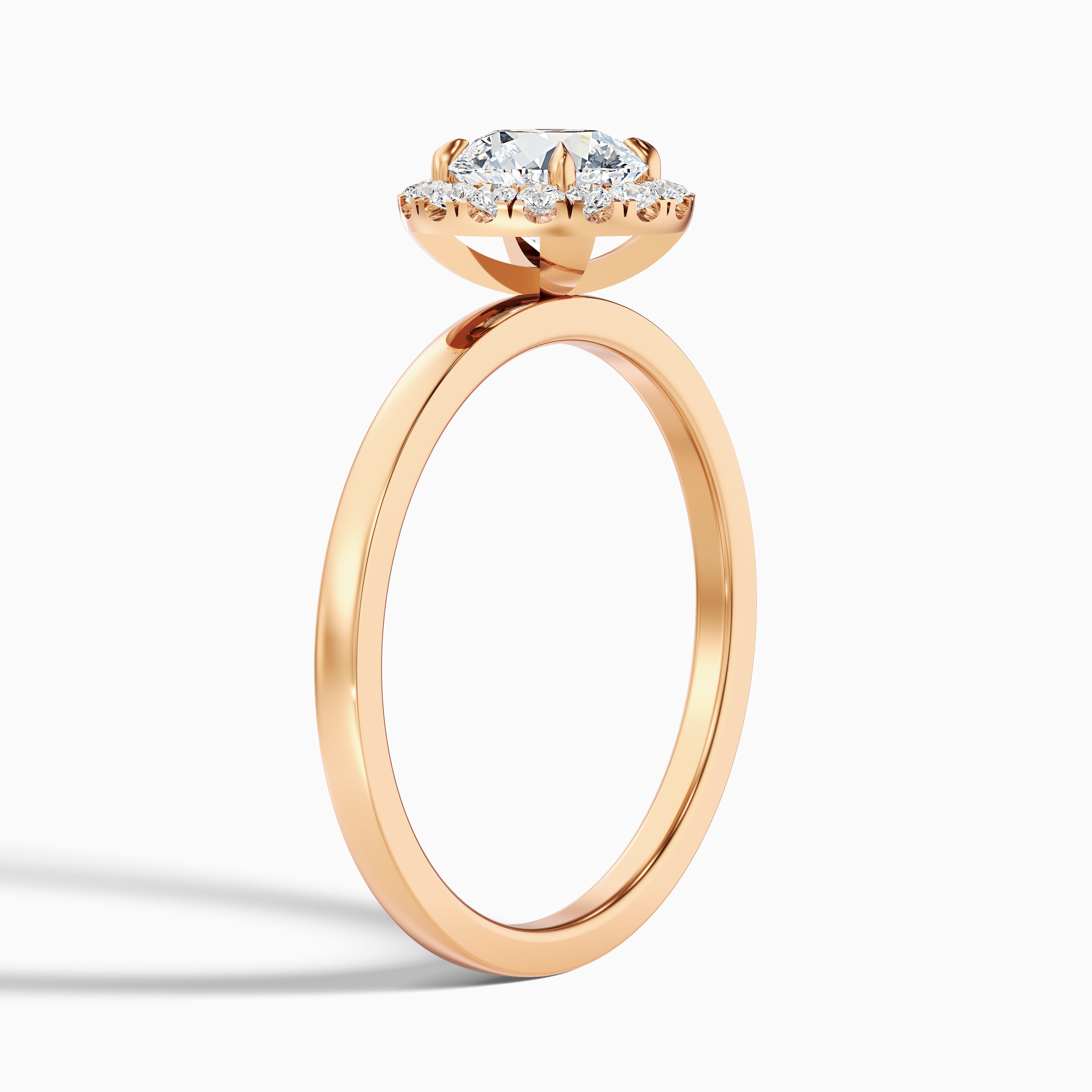 Cora 5 Carat Round Halo Moissanite Engagement Ring in Platinum