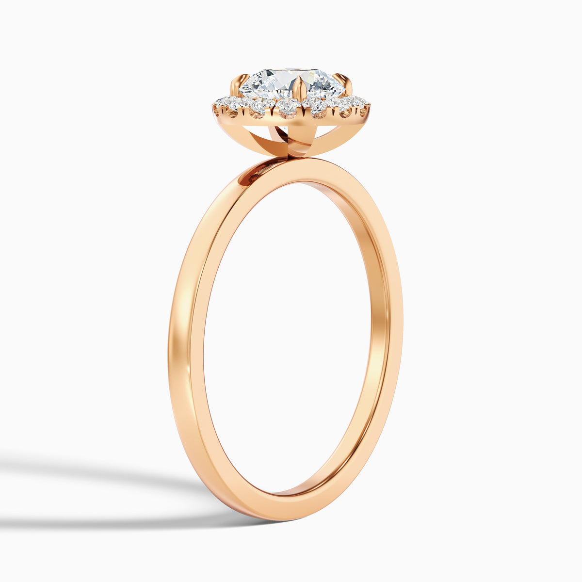 Cora 1 Carat Round Halo Moissanite Engagement Ring in 10k Rose Gold