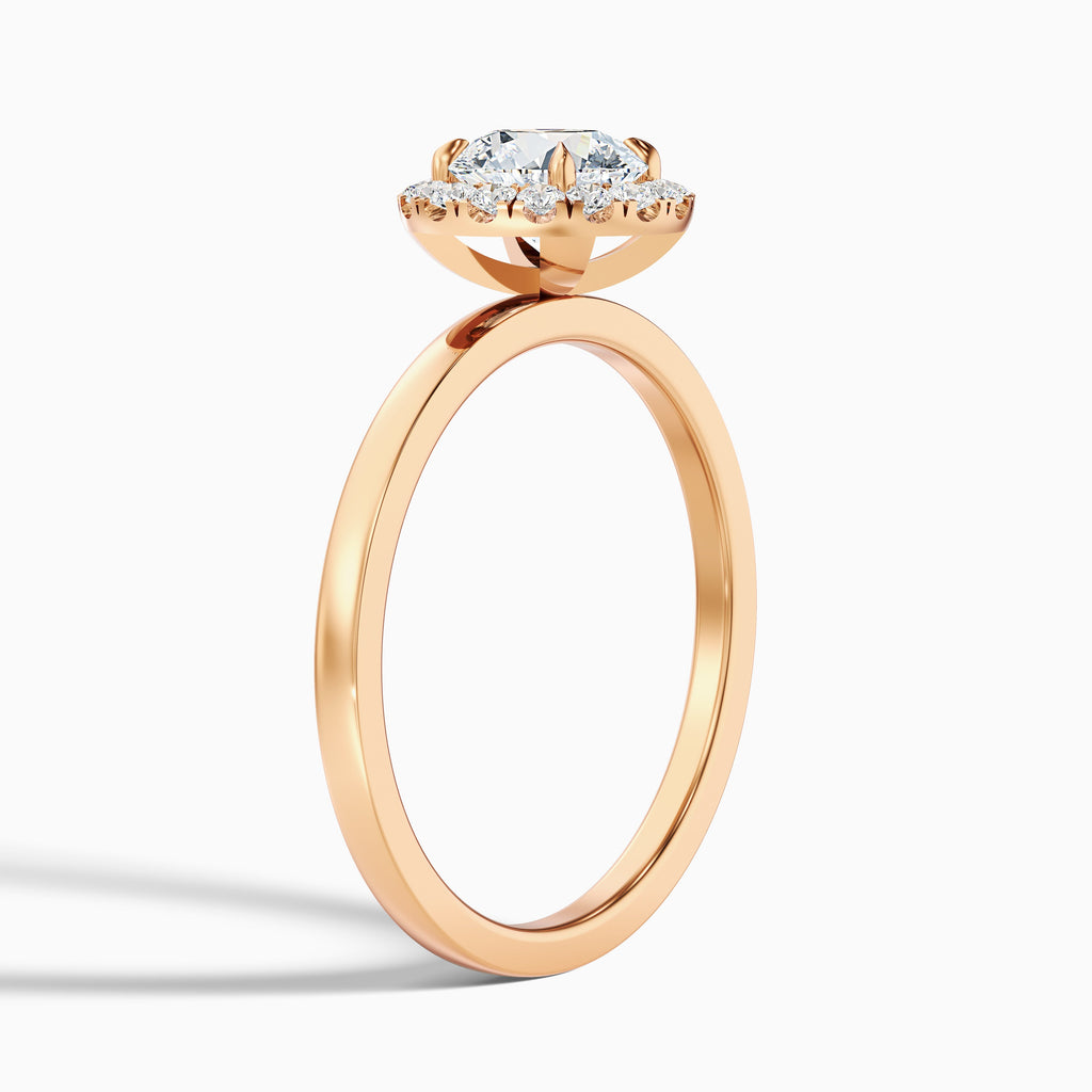 Cora 4.5 Carat Round Halo Moissanite Engagement Ring in 18k White Gold