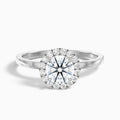 Cora 5.5 Carat Round Halo Moissanite Engagement Ring in 14k White Gold