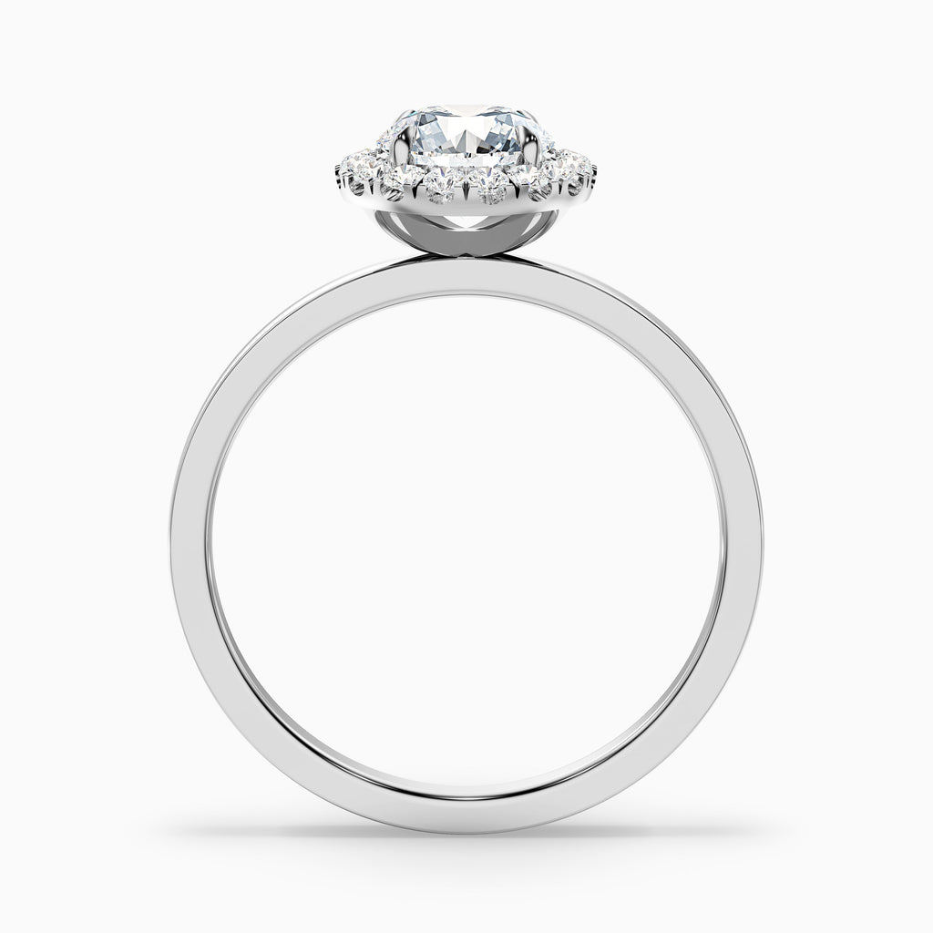 Cora 5 Carat Round Halo Moissanite Engagement Ring in 14k Rose Gold