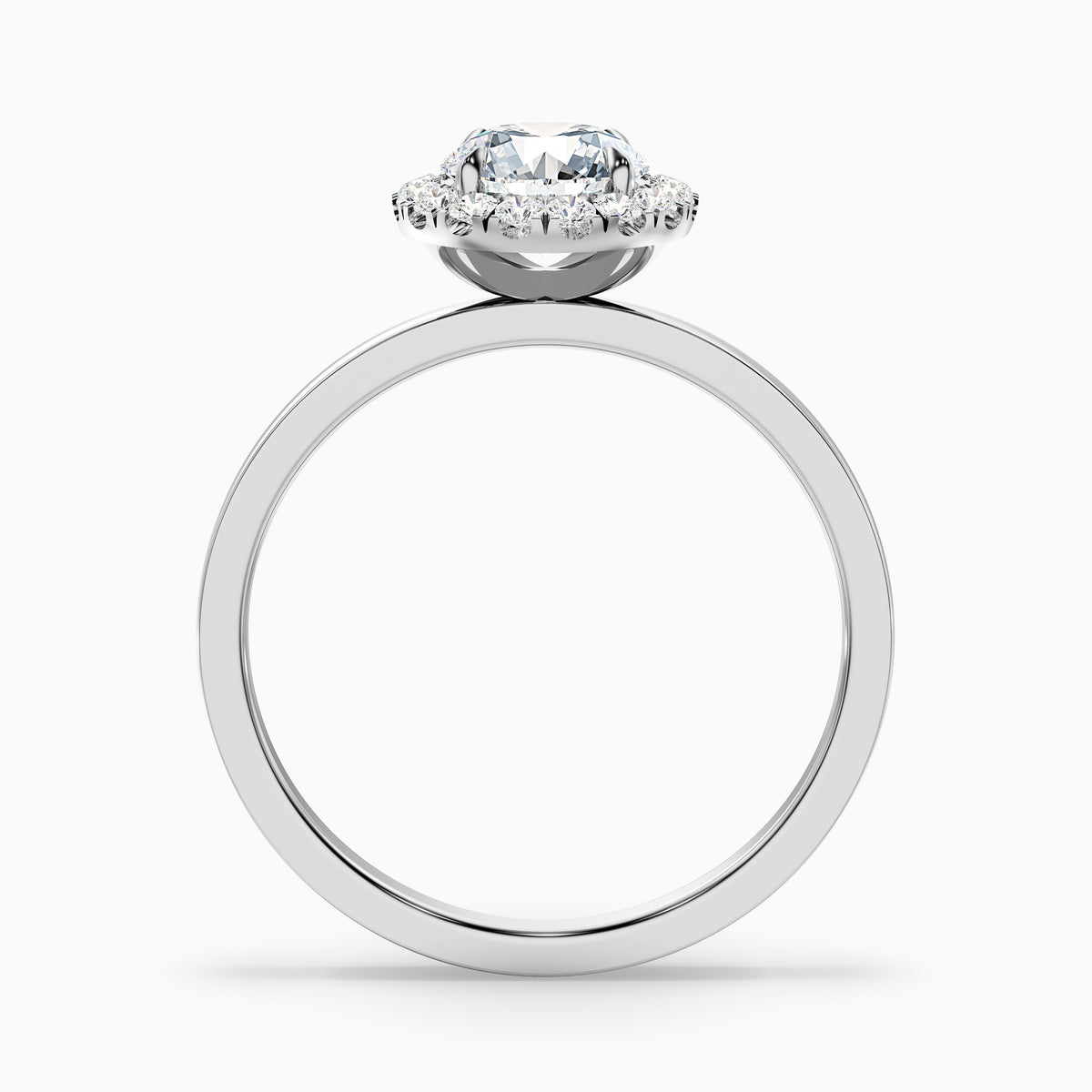 Cora 3.5 Carat Round Halo Moissanite Engagement Ring in 10k Rose Gold