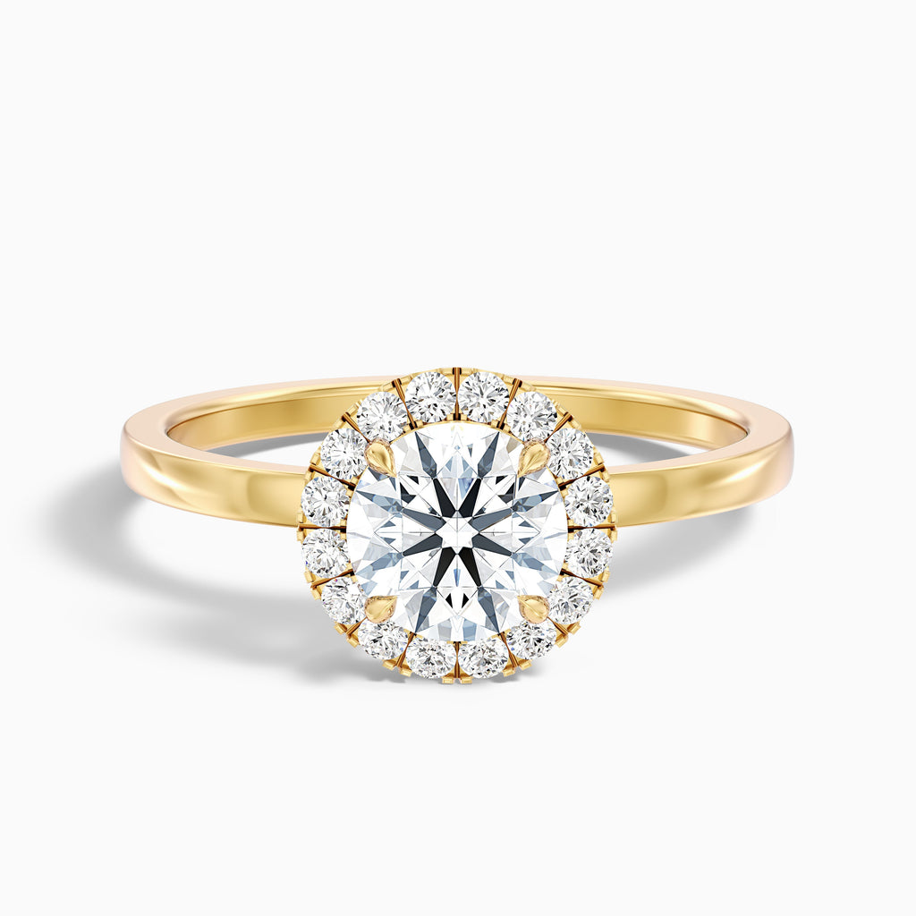 Cora 4.5 Carat Round Halo Moissanite Engagement Ring in 18k White Gold
