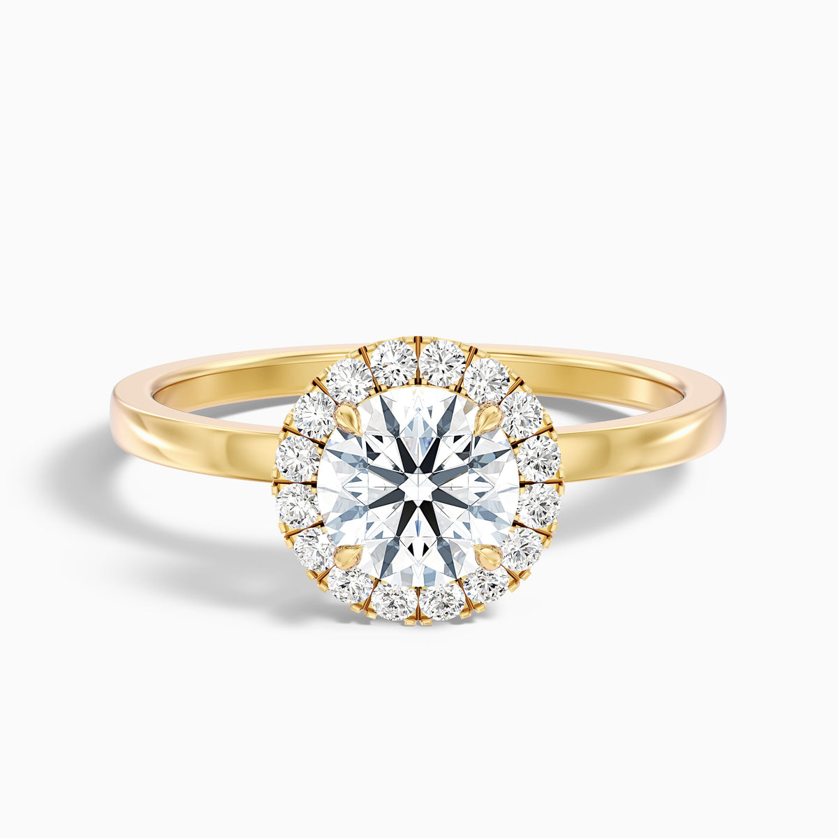 Cora 1.5 Carat Round Halo Moissanite Engagement Ring in 18k White Gold