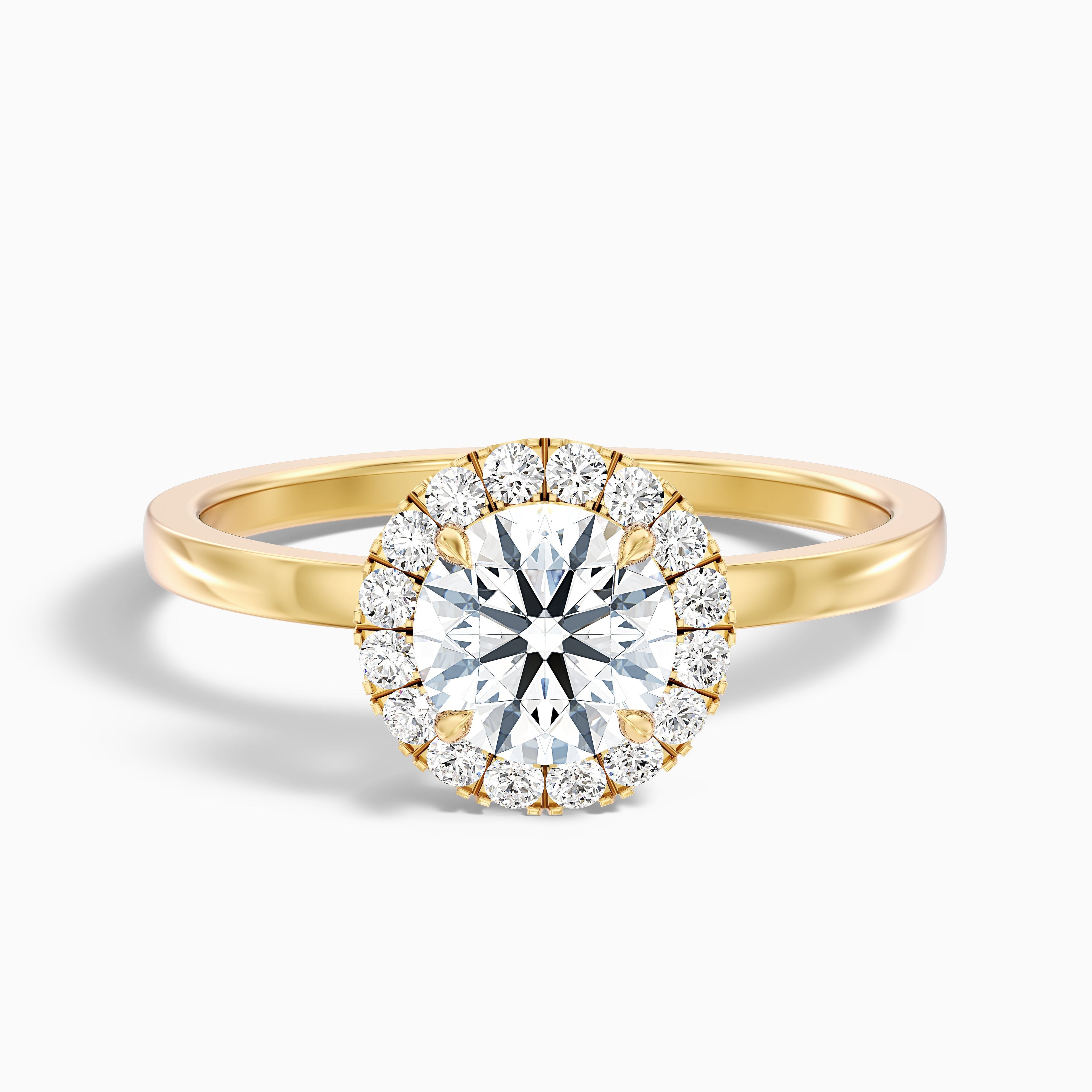 Cora 5.5 Carat Round Halo Moissanite Engagement Ring in 14k Rose Gold
