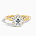 Cora 1 Carat Round Halo Moissanite Engagement Ring in 10k Yellow Gold
